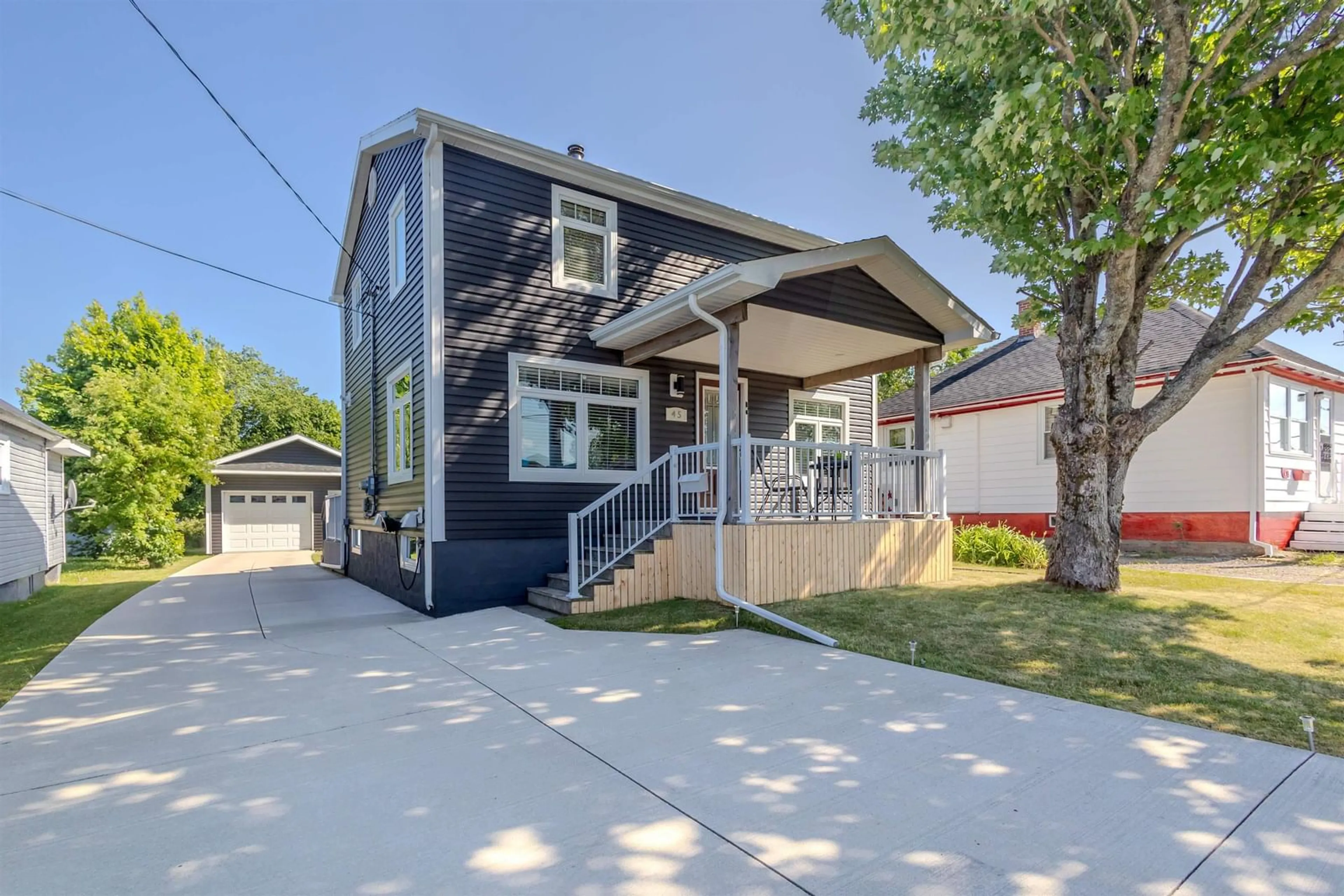 Home with vinyl exterior material, street for 45 Monteith Ave, Westmount Nova Scotia B1R 1K5