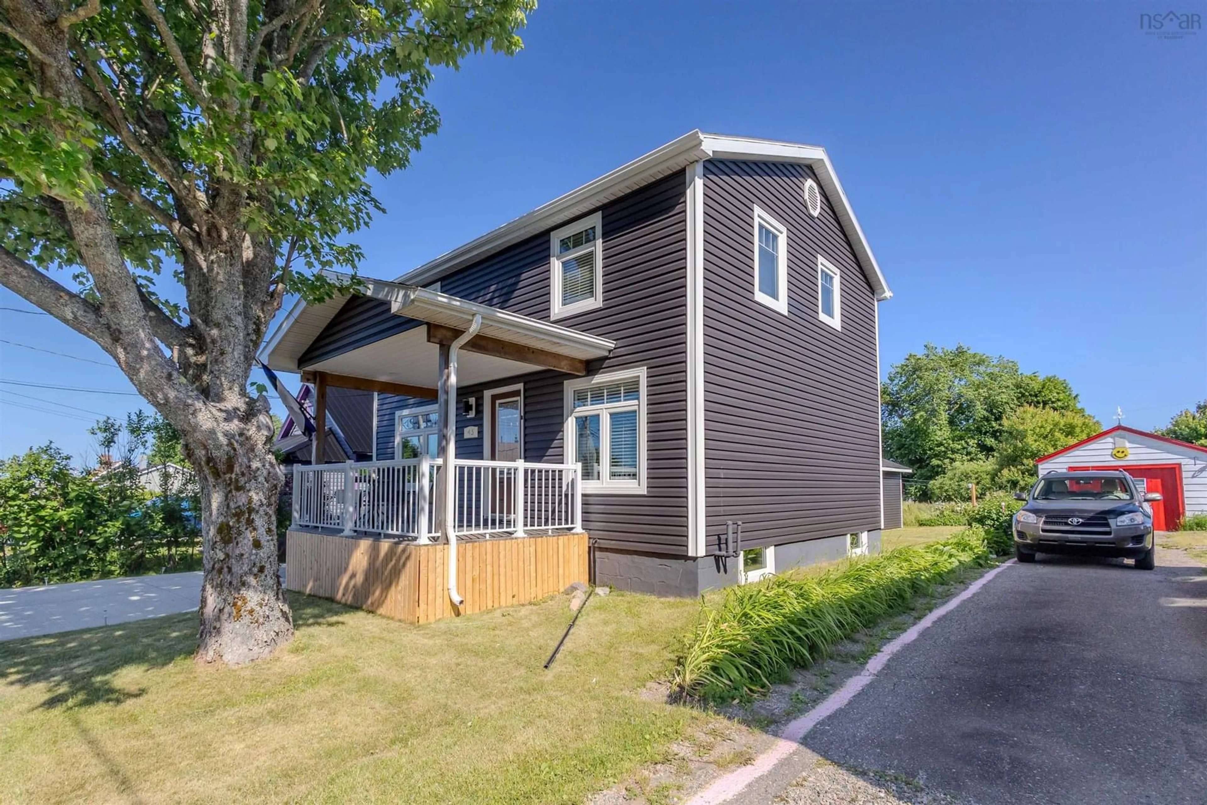 A pic from outside/outdoor area/front of a property/back of a property/a pic from drone, street for 45 Monteith Ave, Westmount Nova Scotia B1R 1K5
