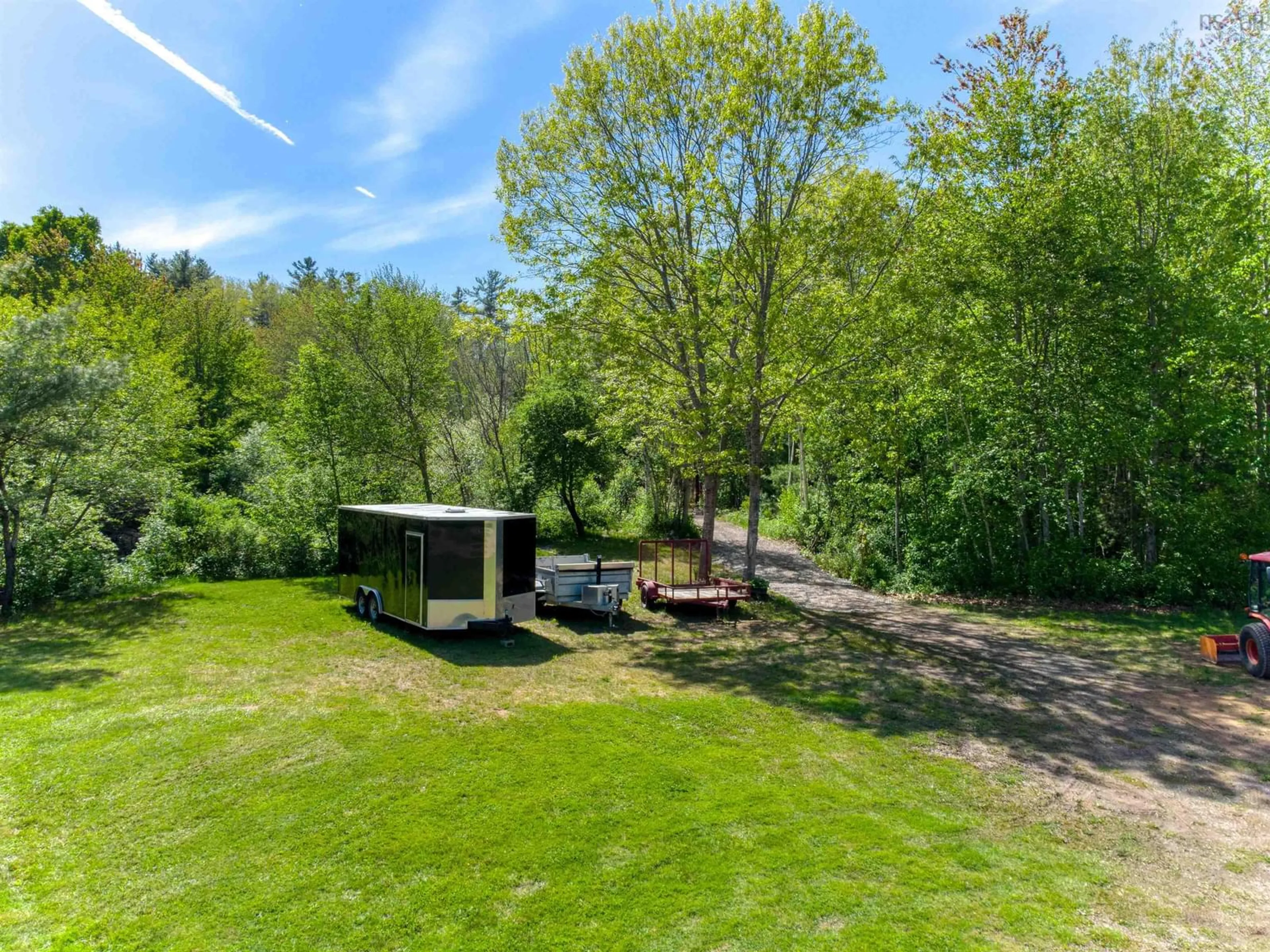 A pic from outside/outdoor area/front of a property/back of a property/a pic from drone, forest/trees view for 2993 Lovett Road, Coldbrook Nova Scotia B0P 1J0