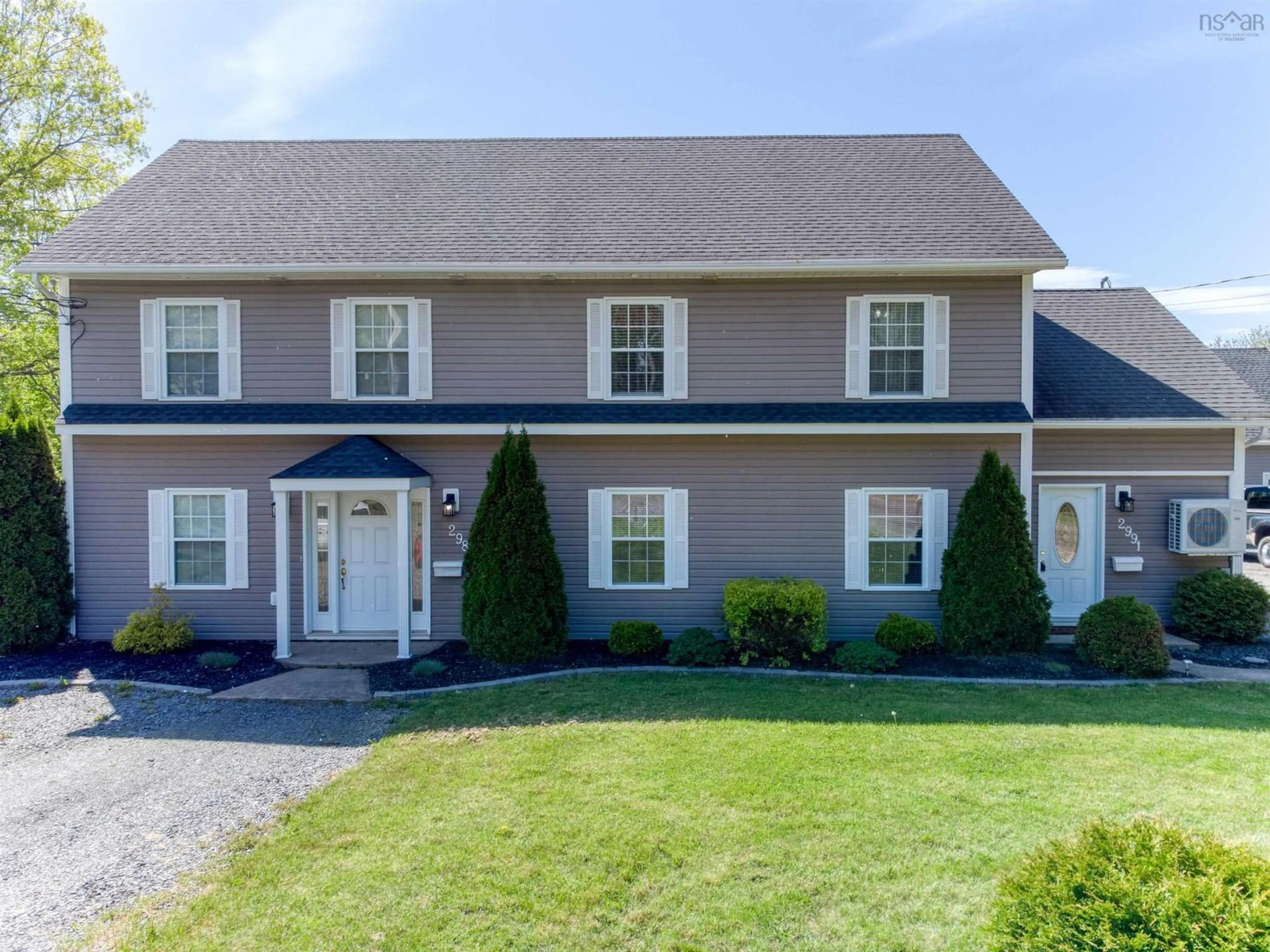 Home with vinyl exterior material, street for 2089 - 2091 Lovett Road, Coldbrook Nova Scotia B0P 1J0
