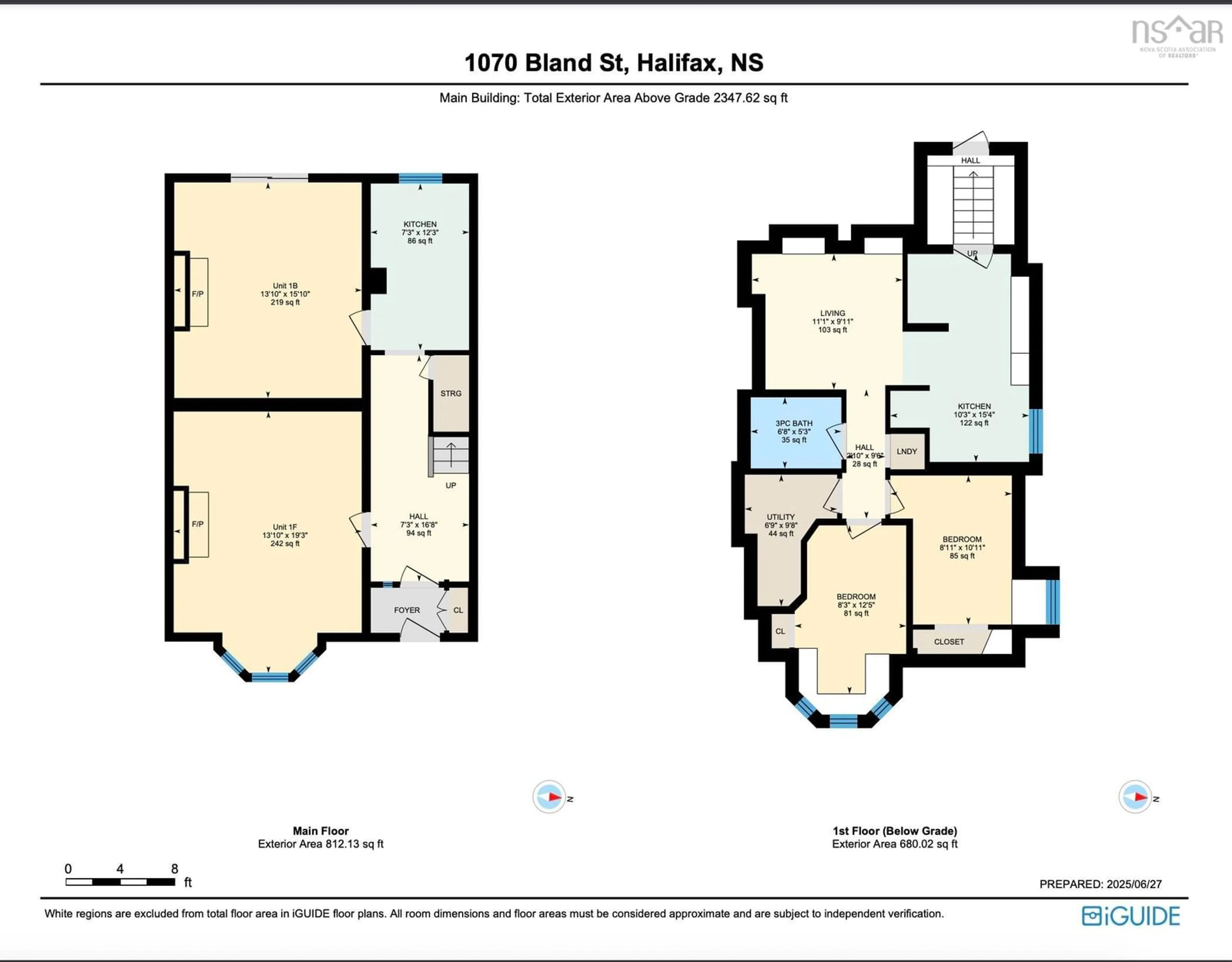 Floor plan for 1070 Bland St, Halifax Peninsula Nova Scotia B3H 2S2
