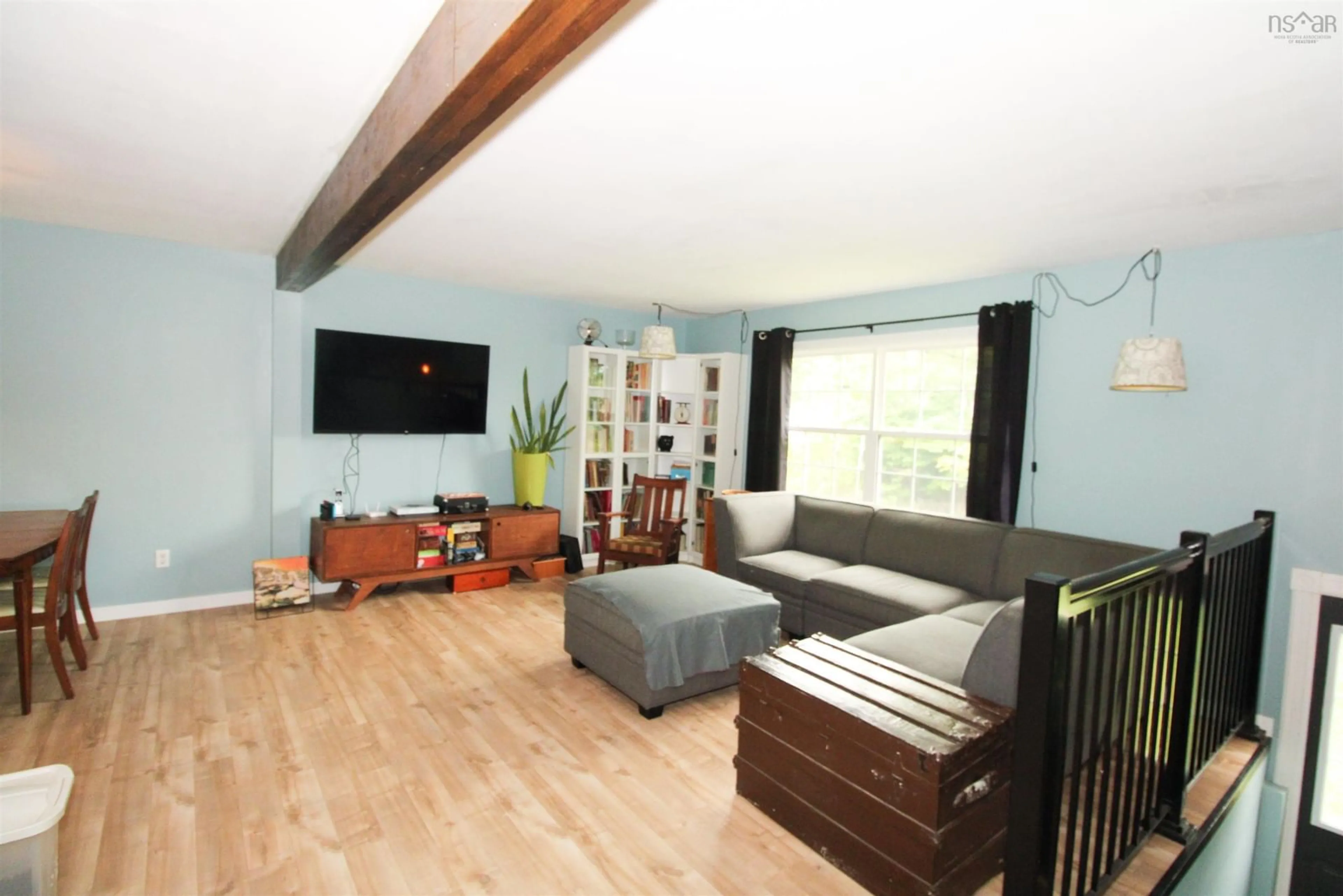 Living room with furniture, wood/laminate floor for 58 Majestic Ave, Beaver Bank Nova Scotia B4E 3A5