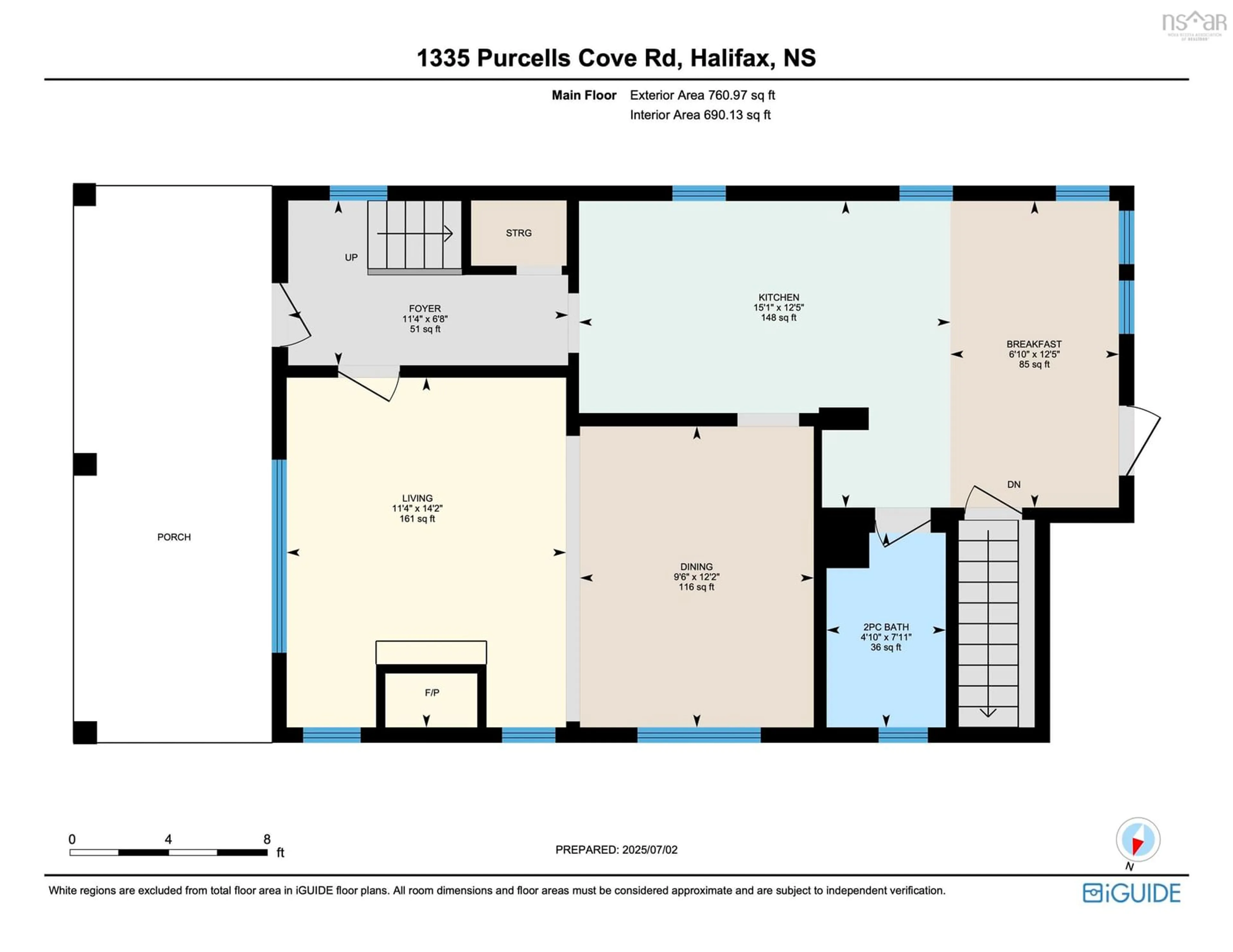 Floor plan for 1335 Purcells Cove Rd, Halifax Nova Scotia B3P 1B3