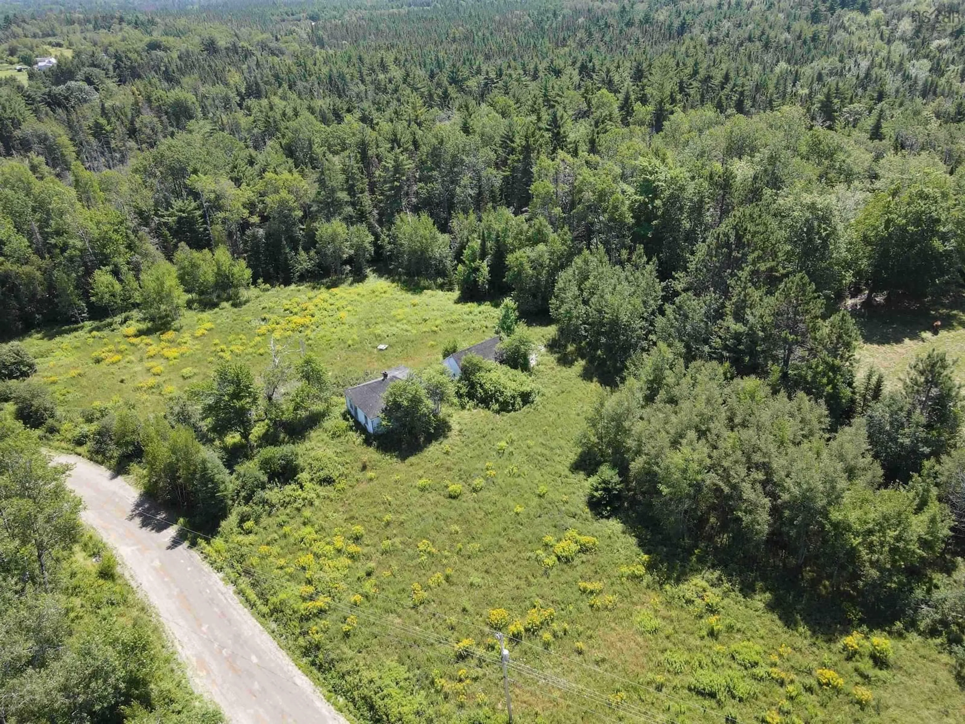 A pic from outside/outdoor area/front of a property/back of a property/a pic from drone, forest/trees view for 53 Mader Rd, Stanley Section Nova Scotia B0R 1E0