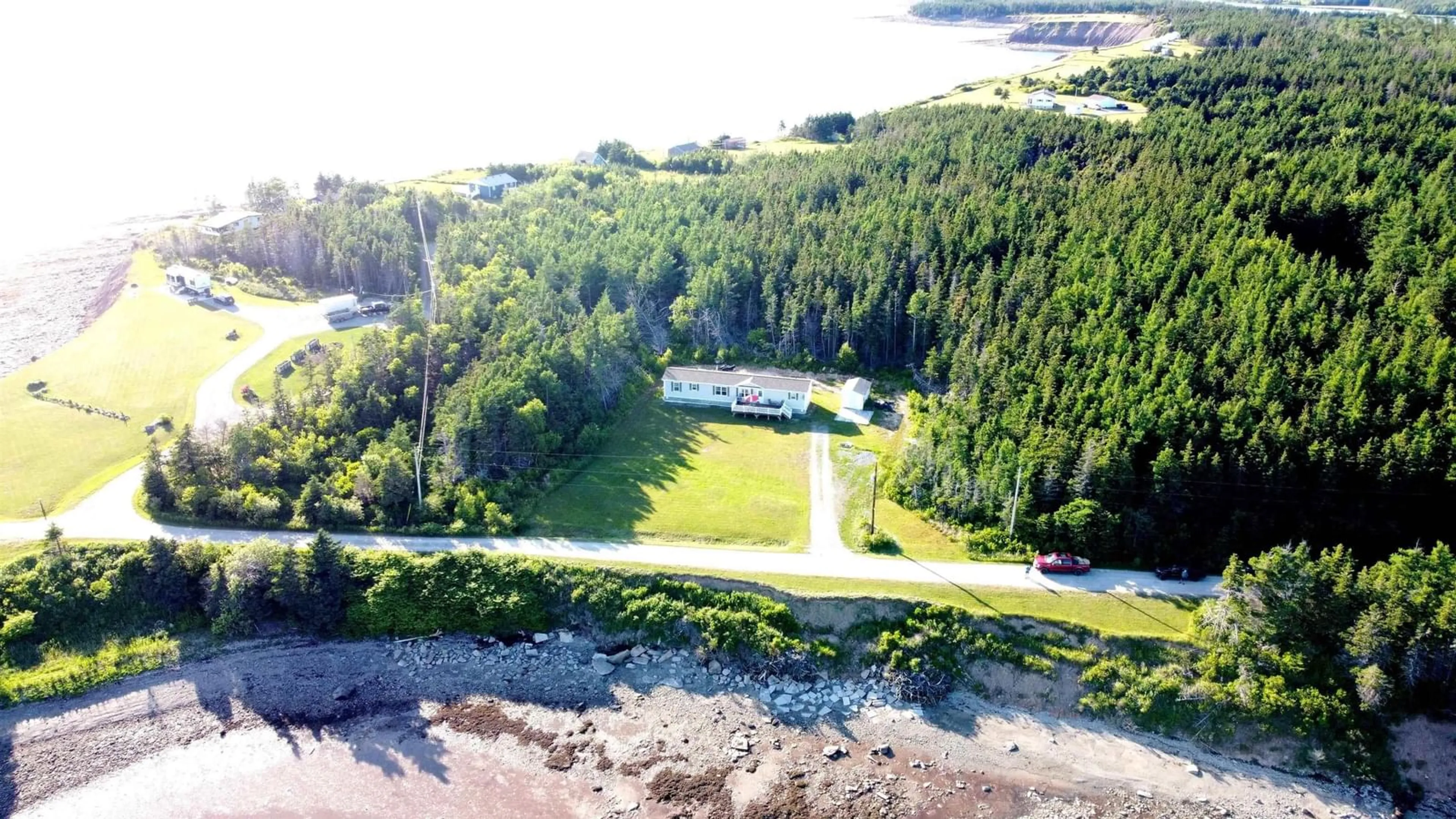 A pic from outside/outdoor area/front of a property/back of a property/a pic from drone, water/lake/river/ocean view for 80 Hideaway Dr, Judique North Nova Scotia B0E 1P0
