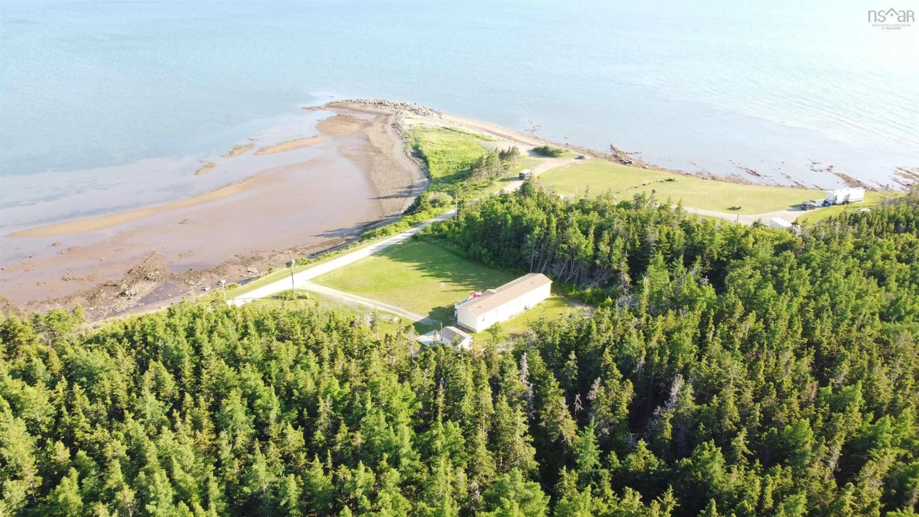 A pic from outside/outdoor area/front of a property/back of a property/a pic from drone, water/lake/river/ocean view for 80 Hideaway Dr, Judique North Nova Scotia B0E 1P0