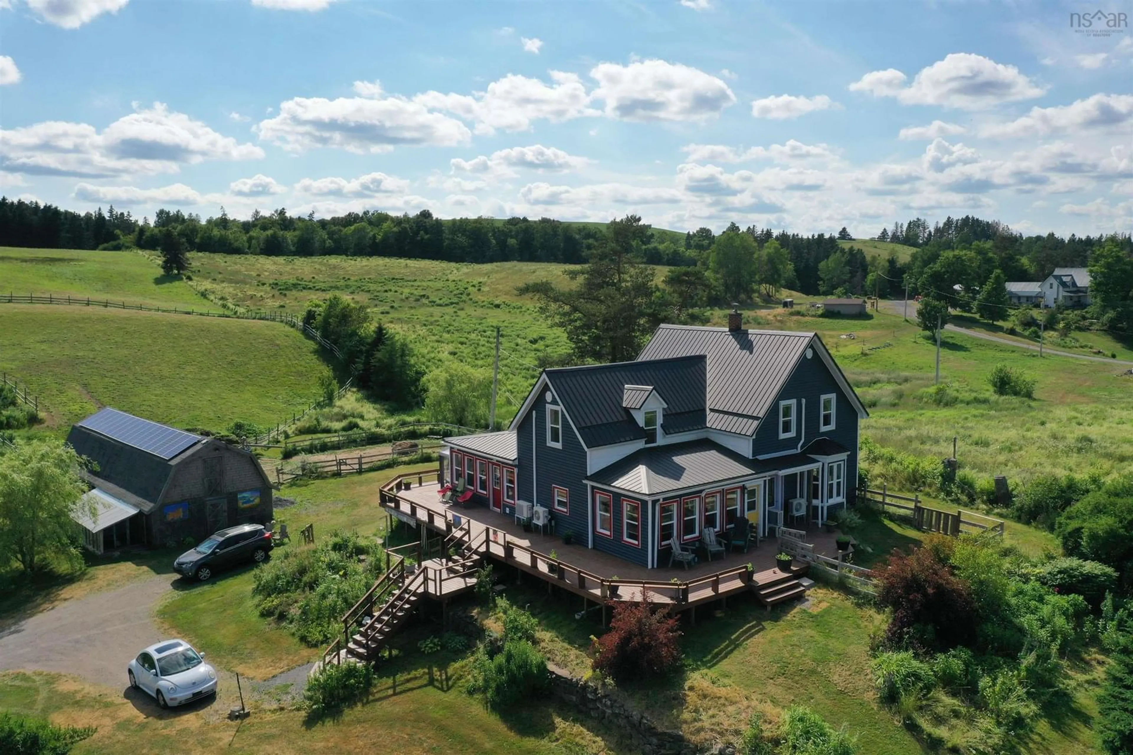 A pic from outside/outdoor area/front of a property/back of a property/a pic from drone, water/lake/river/ocean view for 3925 East River West Side Rd, Bridgeville Nova Scotia B0K 1B0