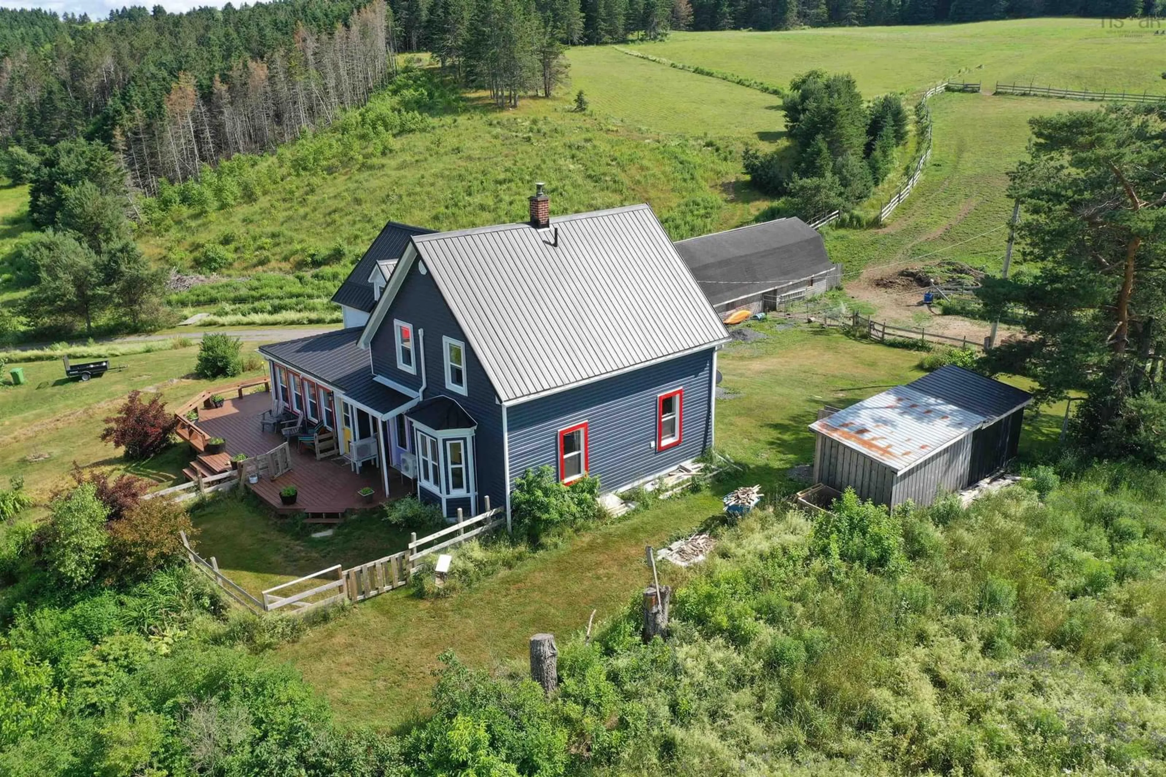 A pic from outside/outdoor area/front of a property/back of a property/a pic from drone, unknown for 3925 East River West Side Rd, Bridgeville Nova Scotia B0K 1B0