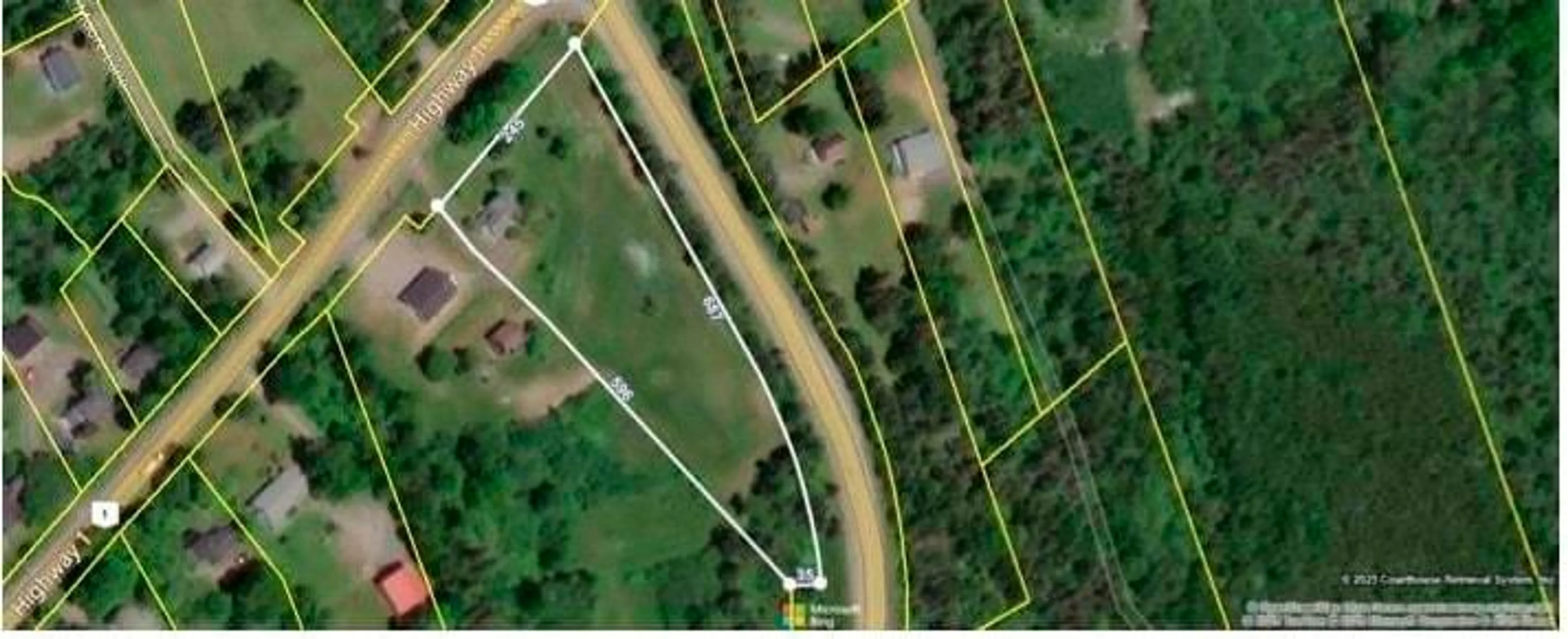 A pic from outside/outdoor area/front of a property/back of a property/a pic from drone, forest/trees view for 318 Highway 1, Deep Brook Nova Scotia B0S 1J0