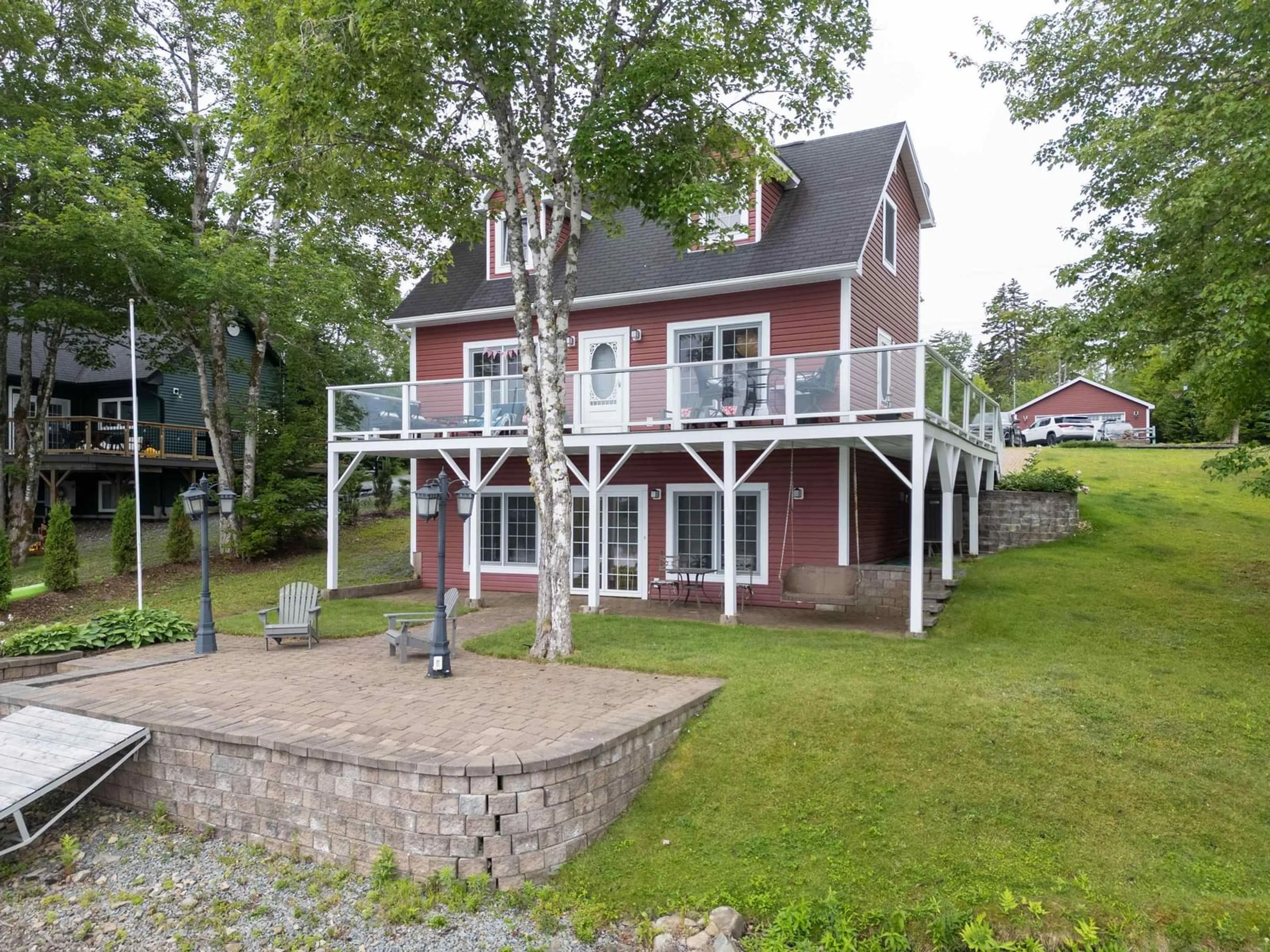 A pic from outside/outdoor area/front of a property/back of a property/a pic from drone, water/lake/river/ocean view for 63 Cockscomb Lake Dr, Mount Uniacke Nova Scotia B0N 1Z0
