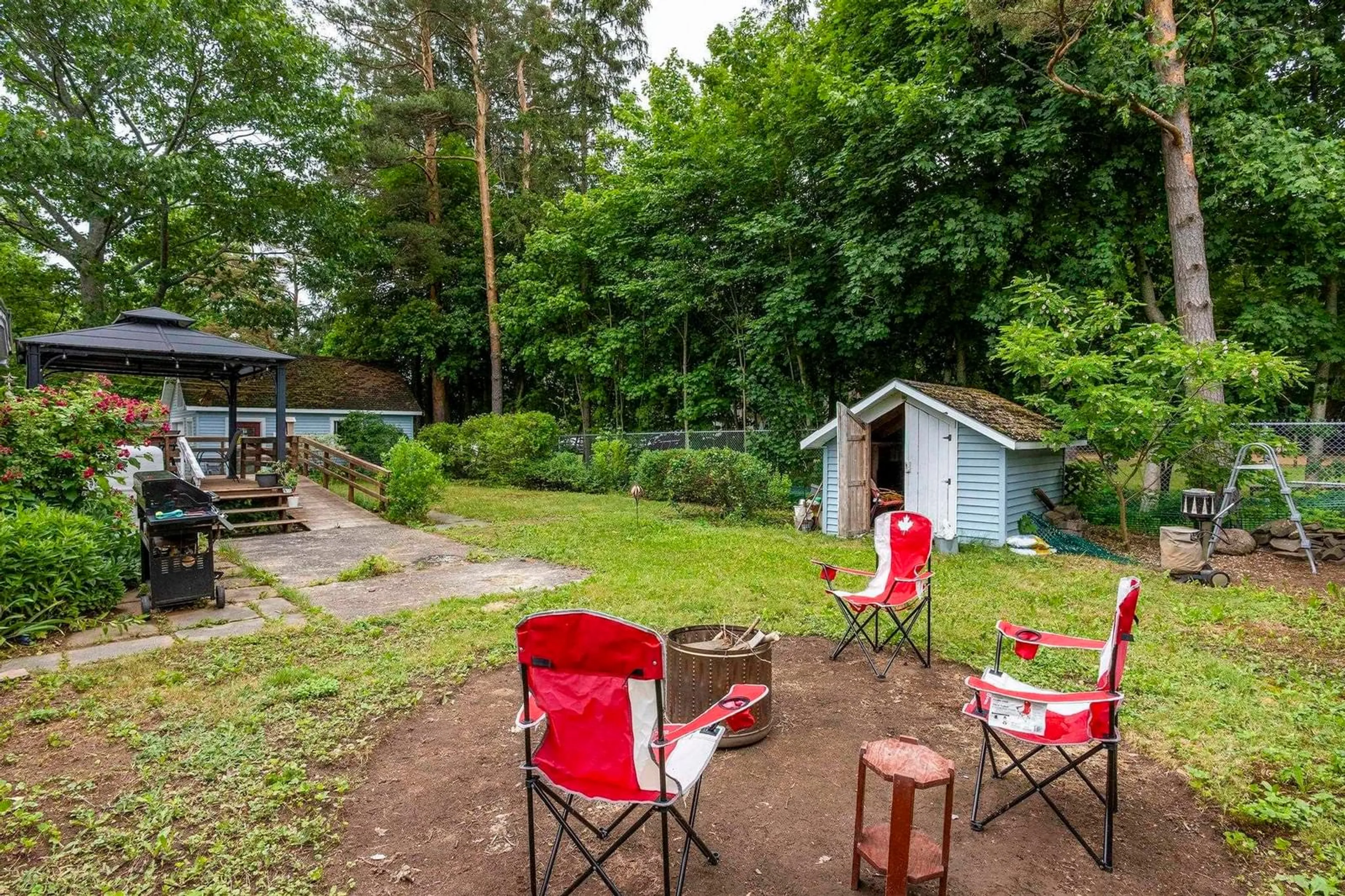 Patio, forest/trees view for 105 Orchard Street, Berwick Nova Scotia B0P 1E0