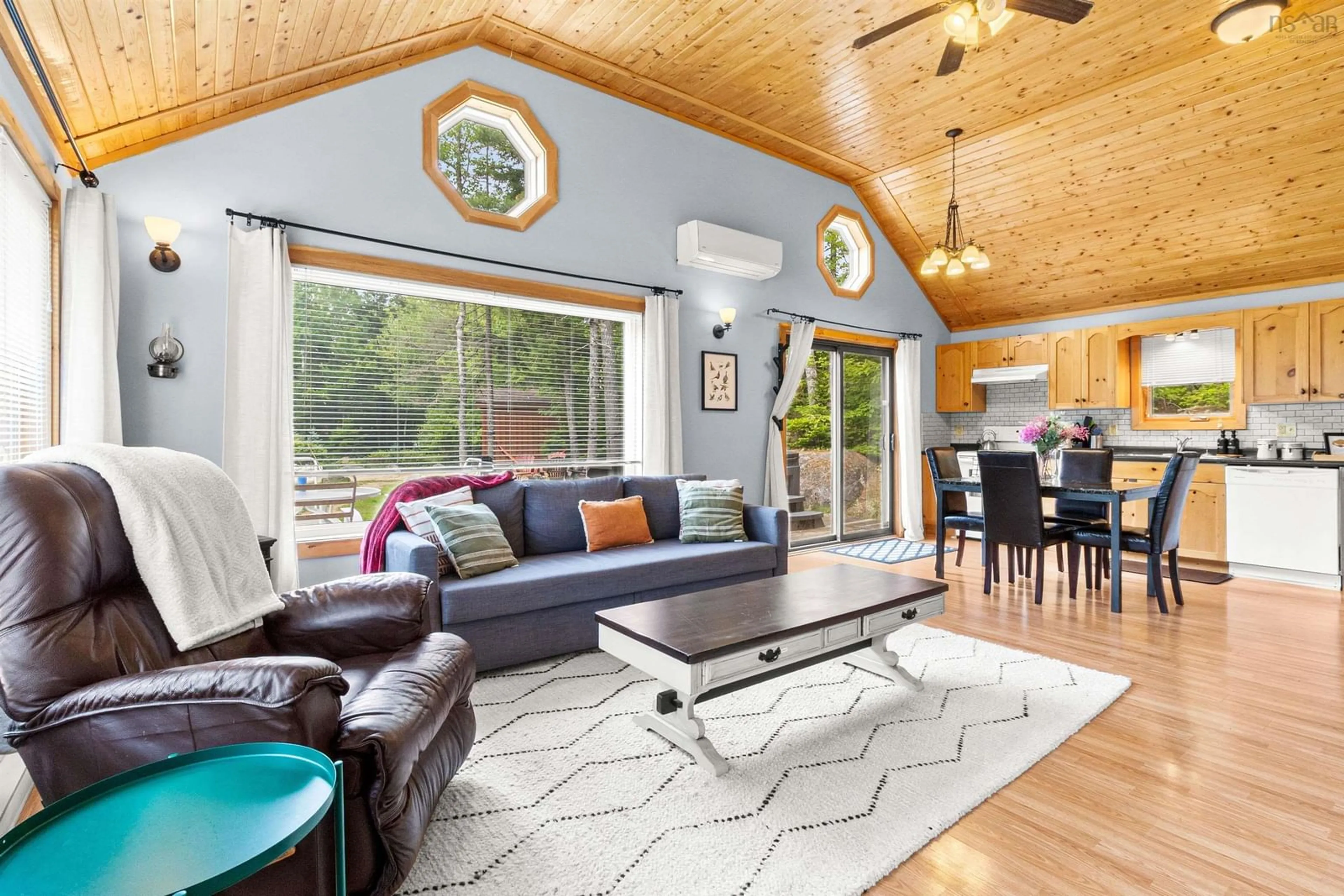 Living room with furniture, wood/laminate floor for 6 Partridge Lane #47, Vaughan Nova Scotia B0N 2T0