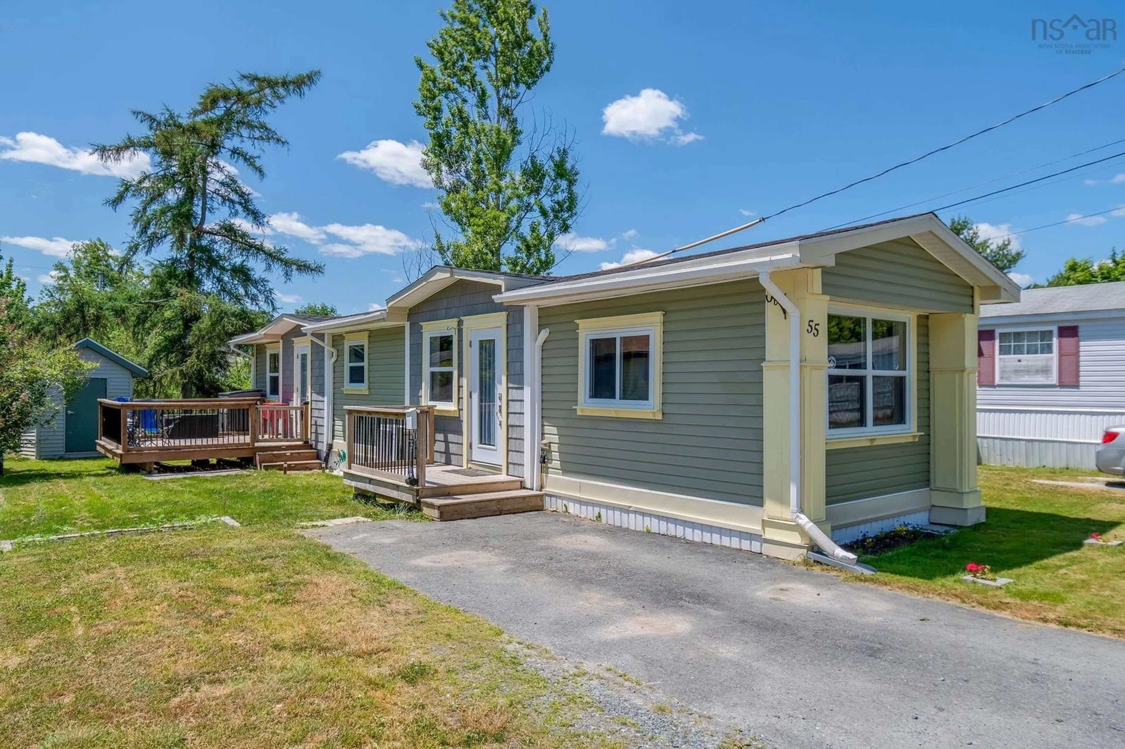 Home with vinyl exterior material, street for 55 Brook St, Middle Sackville Nova Scotia B4E 1C1