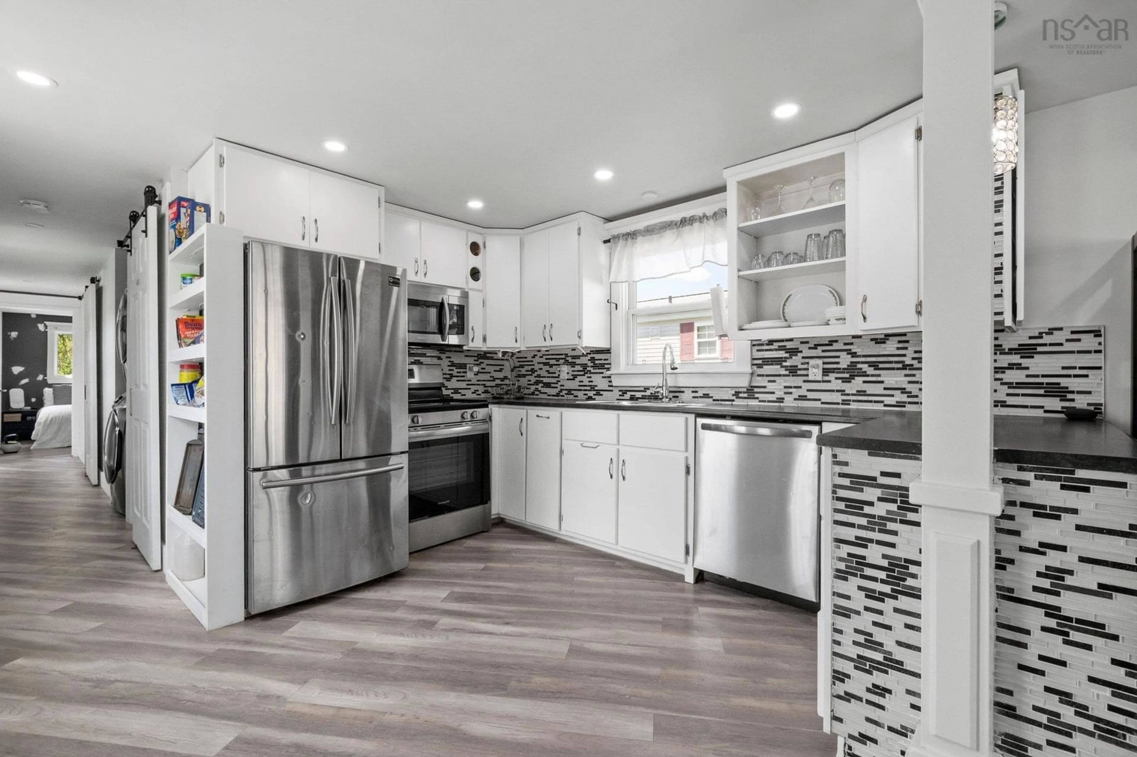 Open concept kitchen, ceramic/tile floor for 55 Brook St, Middle Sackville Nova Scotia B4E 1C1