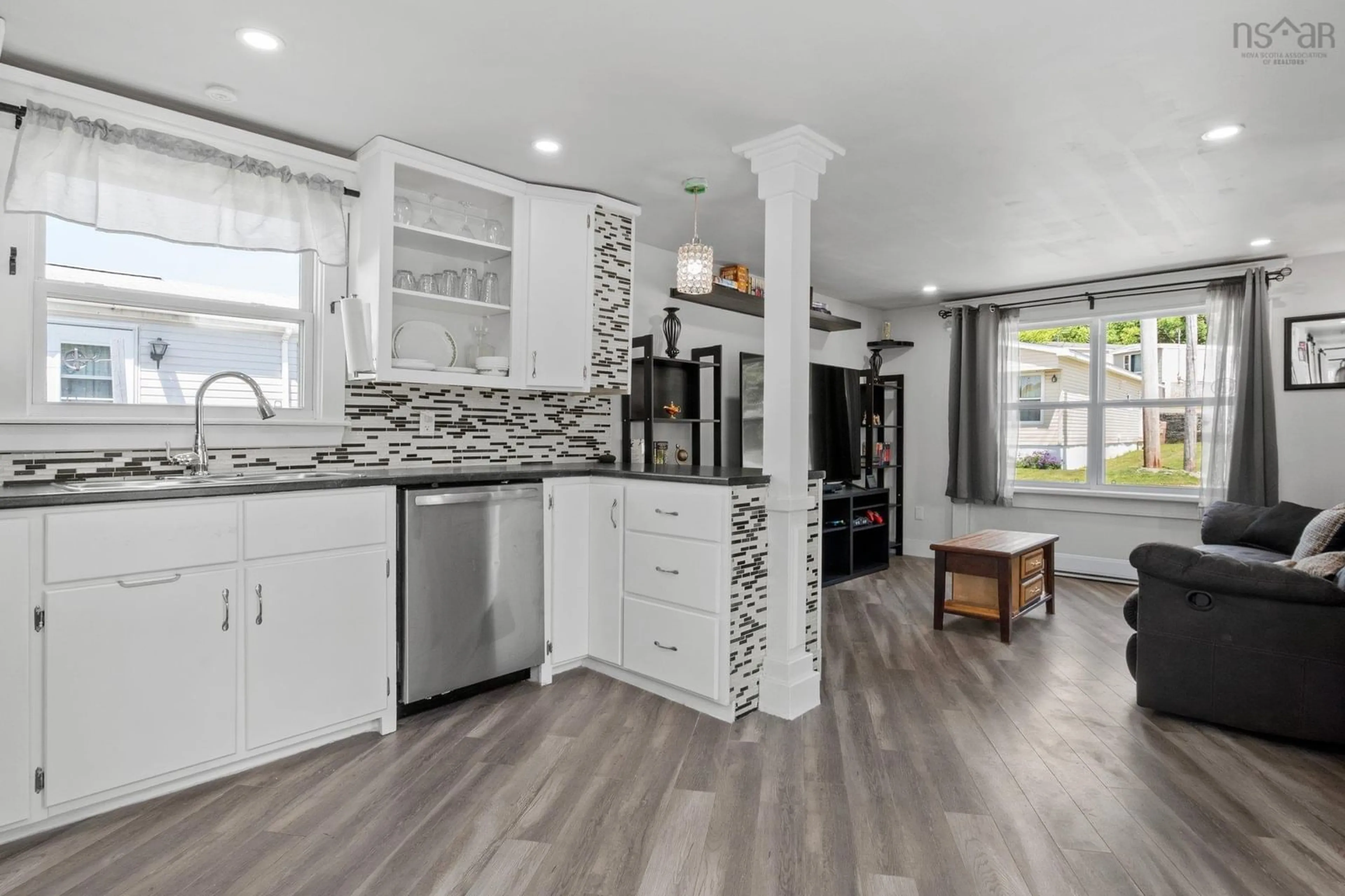 Open concept kitchen, ceramic/tile floor for 55 Brook St, Middle Sackville Nova Scotia B4E 1C1