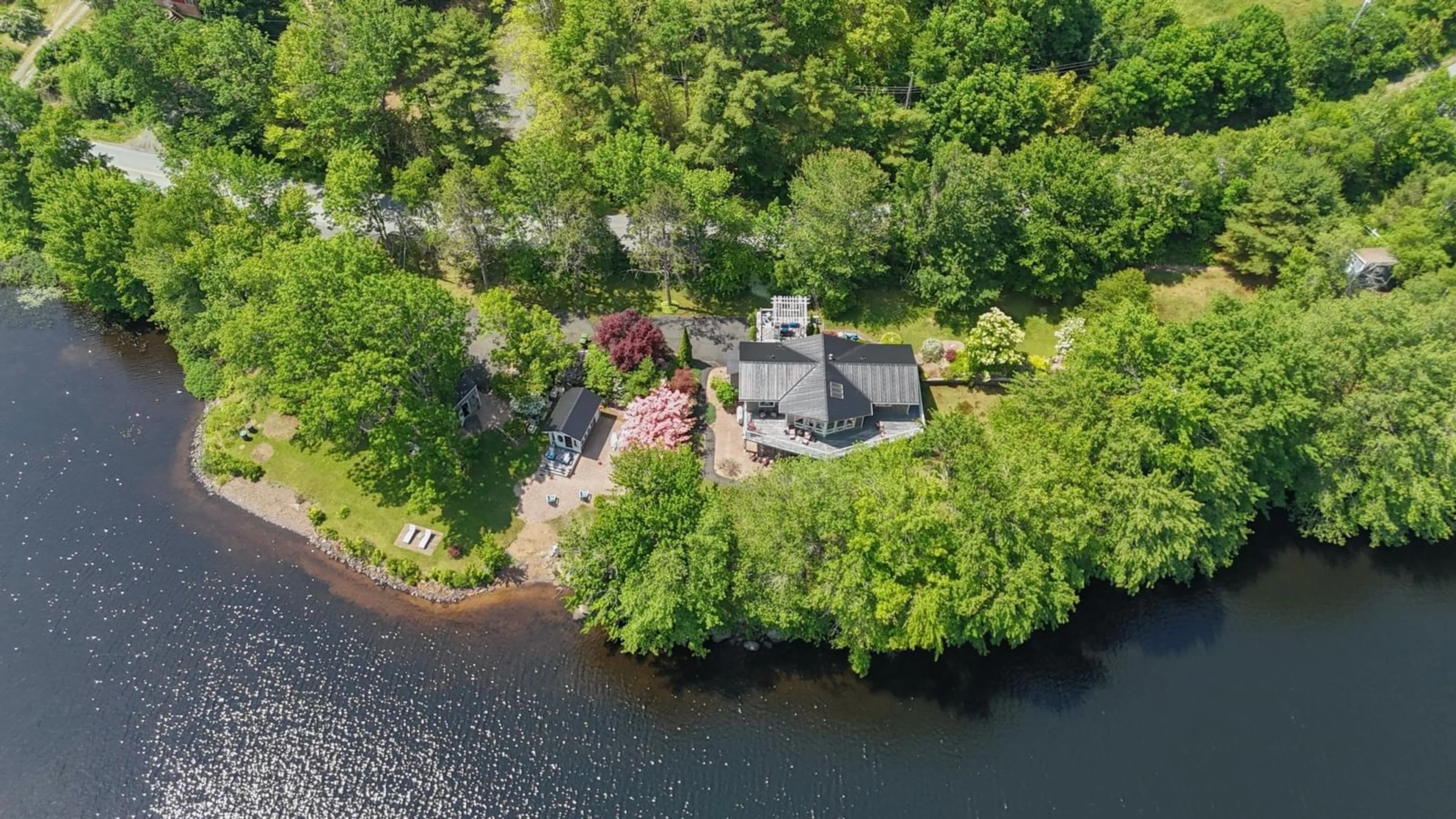 A pic from outside/outdoor area/front of a property/back of a property/a pic from drone, water/lake/river/ocean view for 133 Conquerall Rd, Hebbs Cross Nova Scotia B4V 0Z6