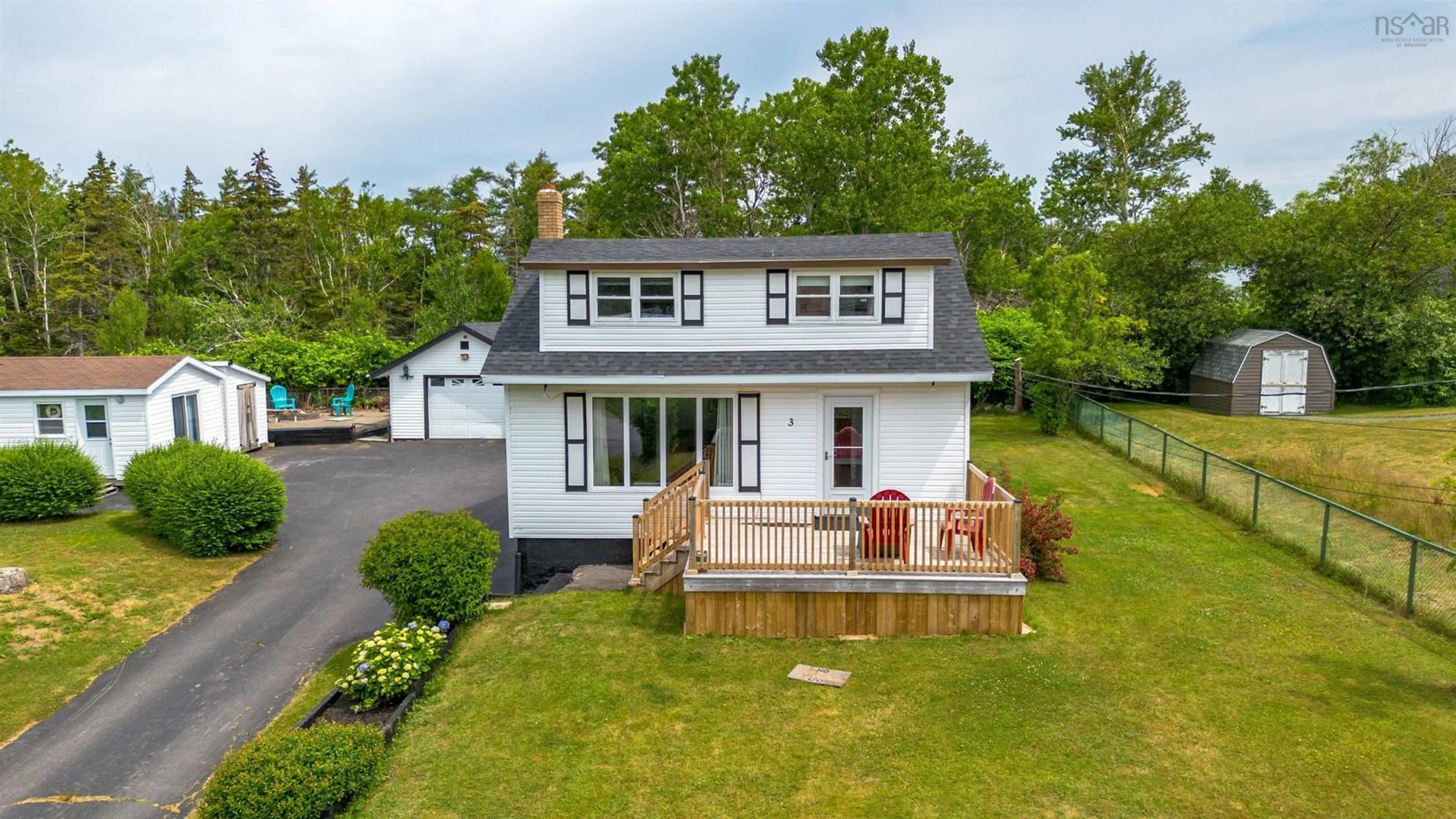 A pic from outside/outdoor area/front of a property/back of a property/a pic from drone, street for 3 Browns Rd, New Victoria Nova Scotia B1H 4Y4