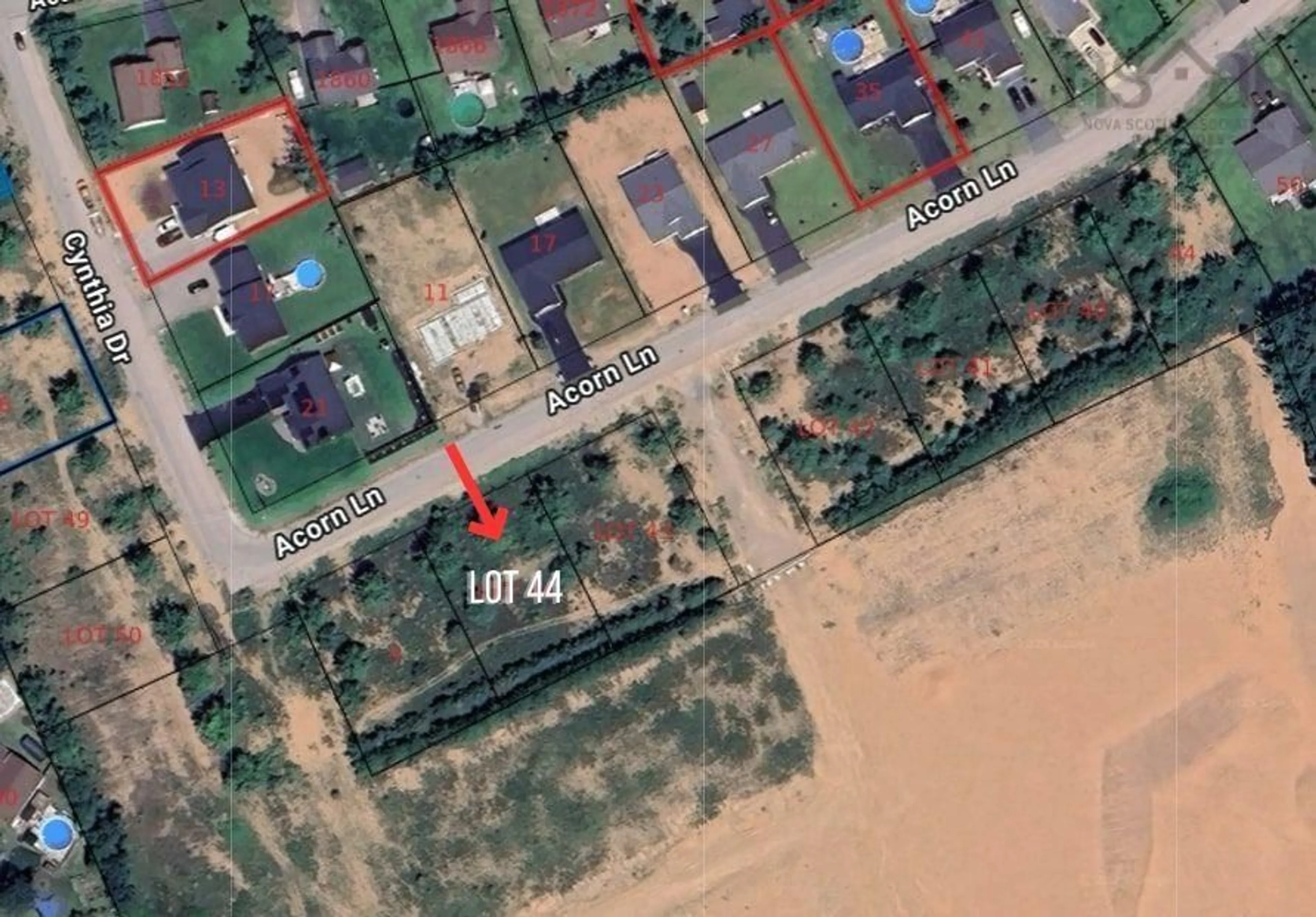 A pic from outside/outdoor area/front of a property/back of a property/a pic from drone, street for Acorn Lane #Lot 44, Kingston Nova Scotia B0P 1R0