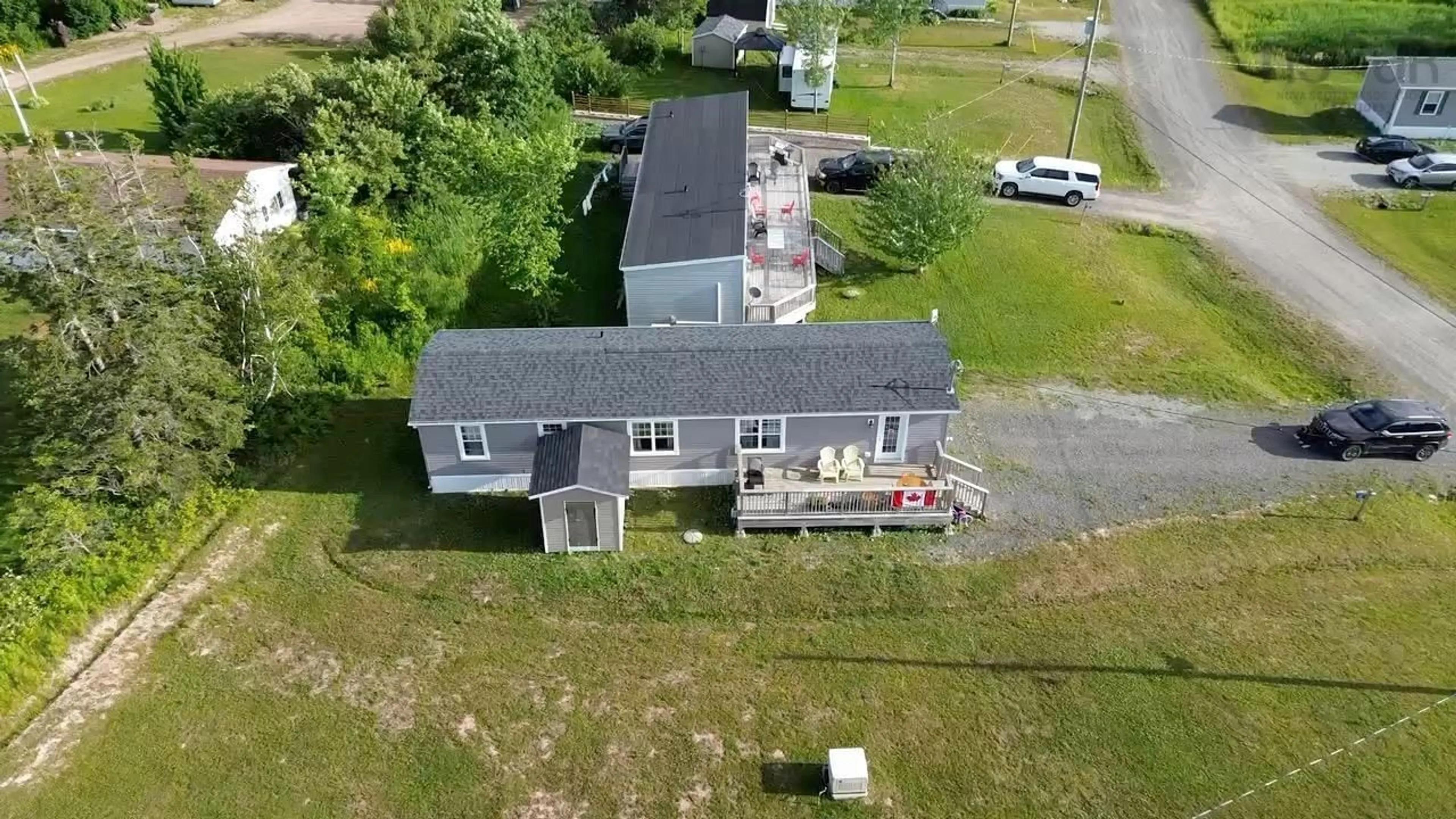 A pic from outside/outdoor area/front of a property/back of a property/a pic from drone, building for 15 Brynlees Lane, Mabou Nova Scotia B0E 1X0