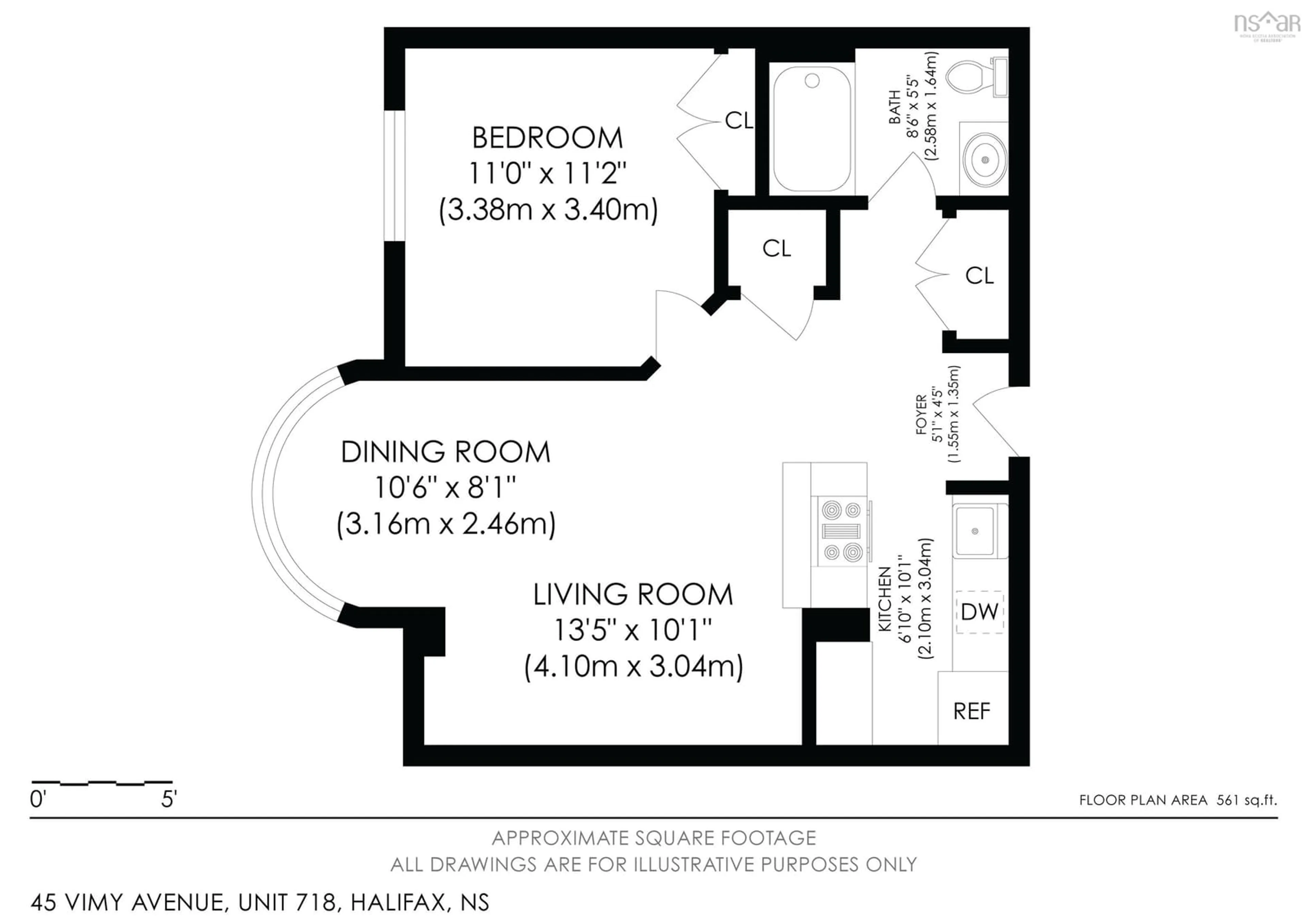 Floor plan for 45 Vimy Ave #718, Halifax Nova Scotia B3M 4C5