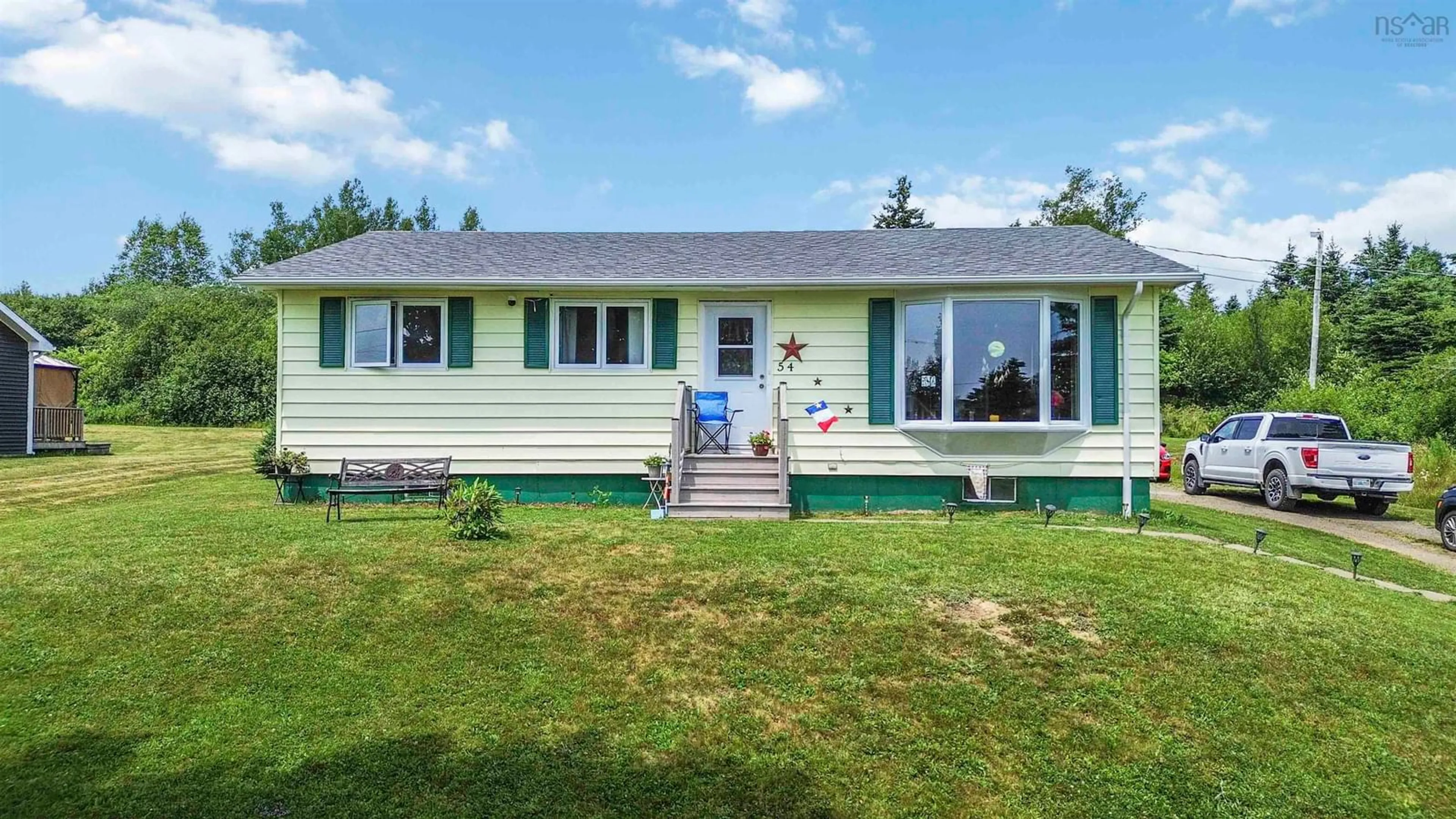 Home with vinyl exterior material, water/lake/river/ocean view for 54 Garnet Oliver Dr, Mount Pleasant Nova Scotia B0V 1A0