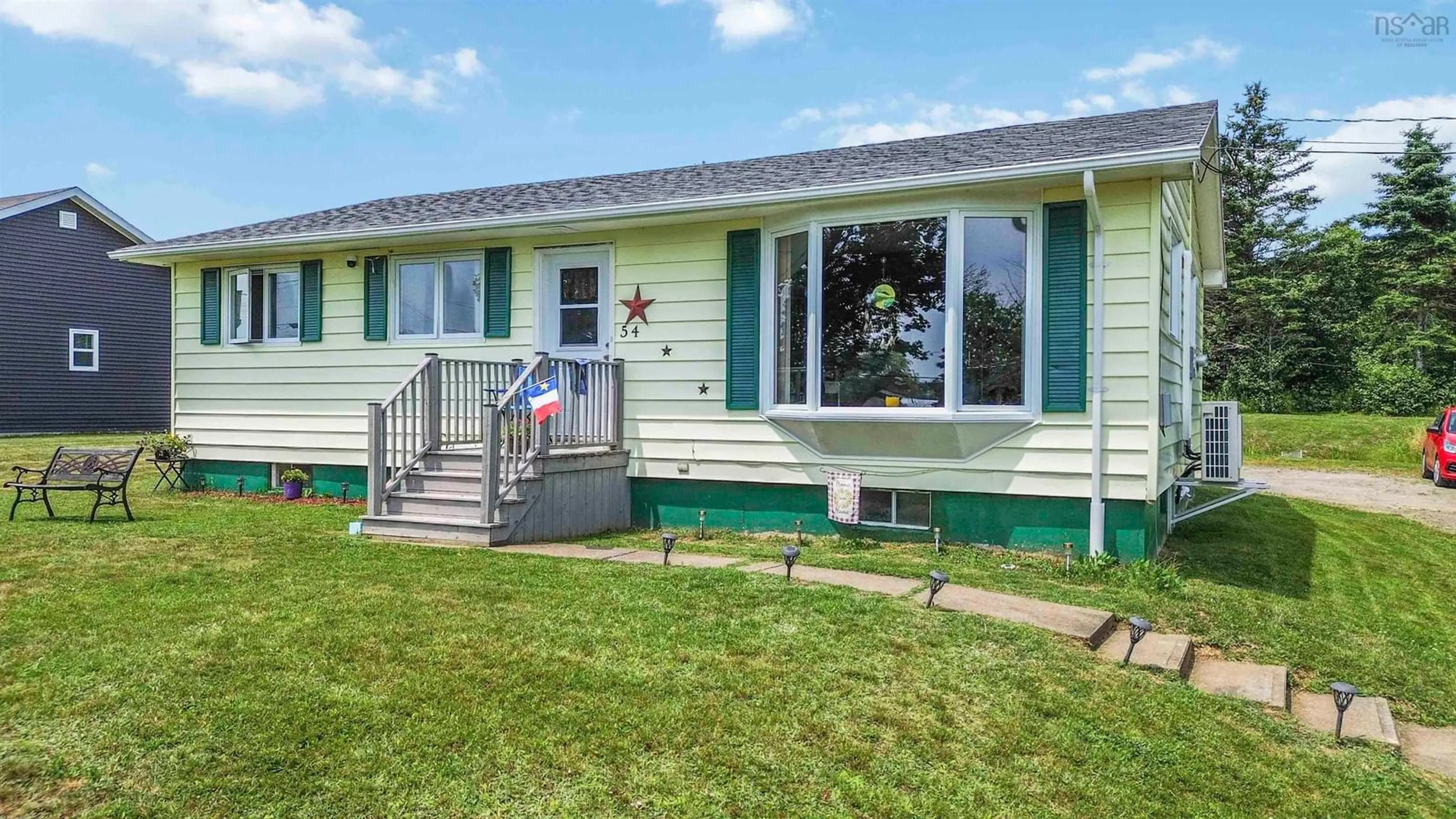 Home with vinyl exterior material, street for 54 Garnet Oliver Dr, Mount Pleasant Nova Scotia B0V 1A0