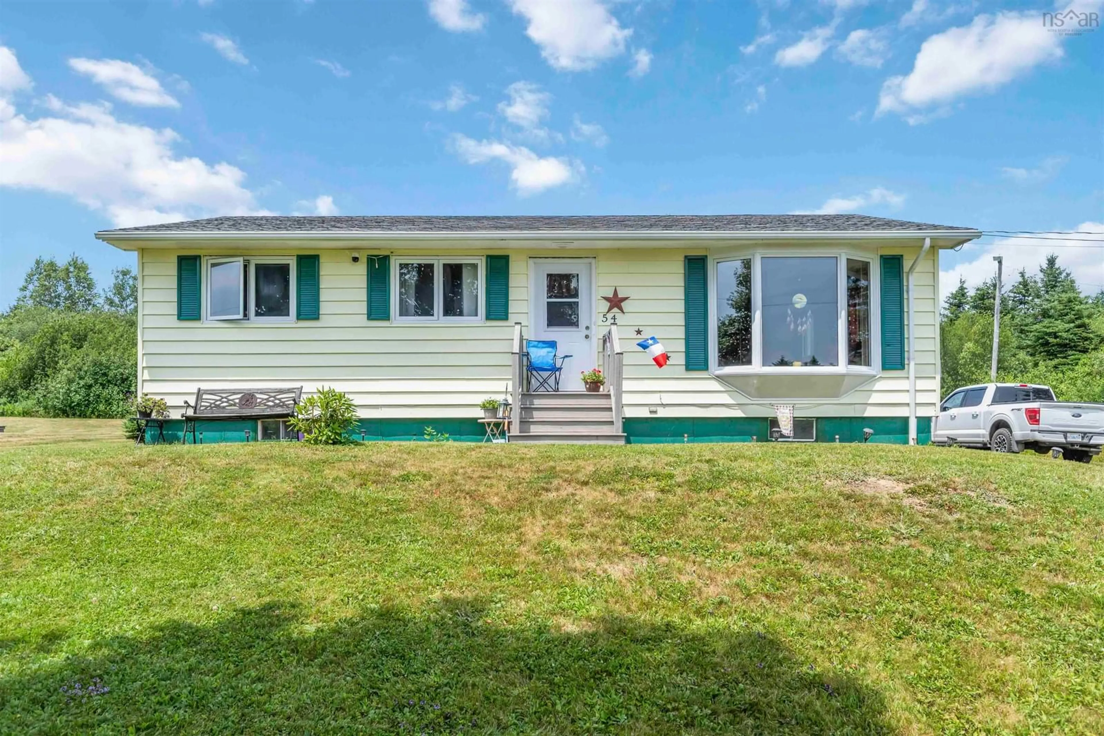 Home with vinyl exterior material, water/lake/river/ocean view for 54 Garnet Oliver Dr, Mount Pleasant Nova Scotia B0V 1A0