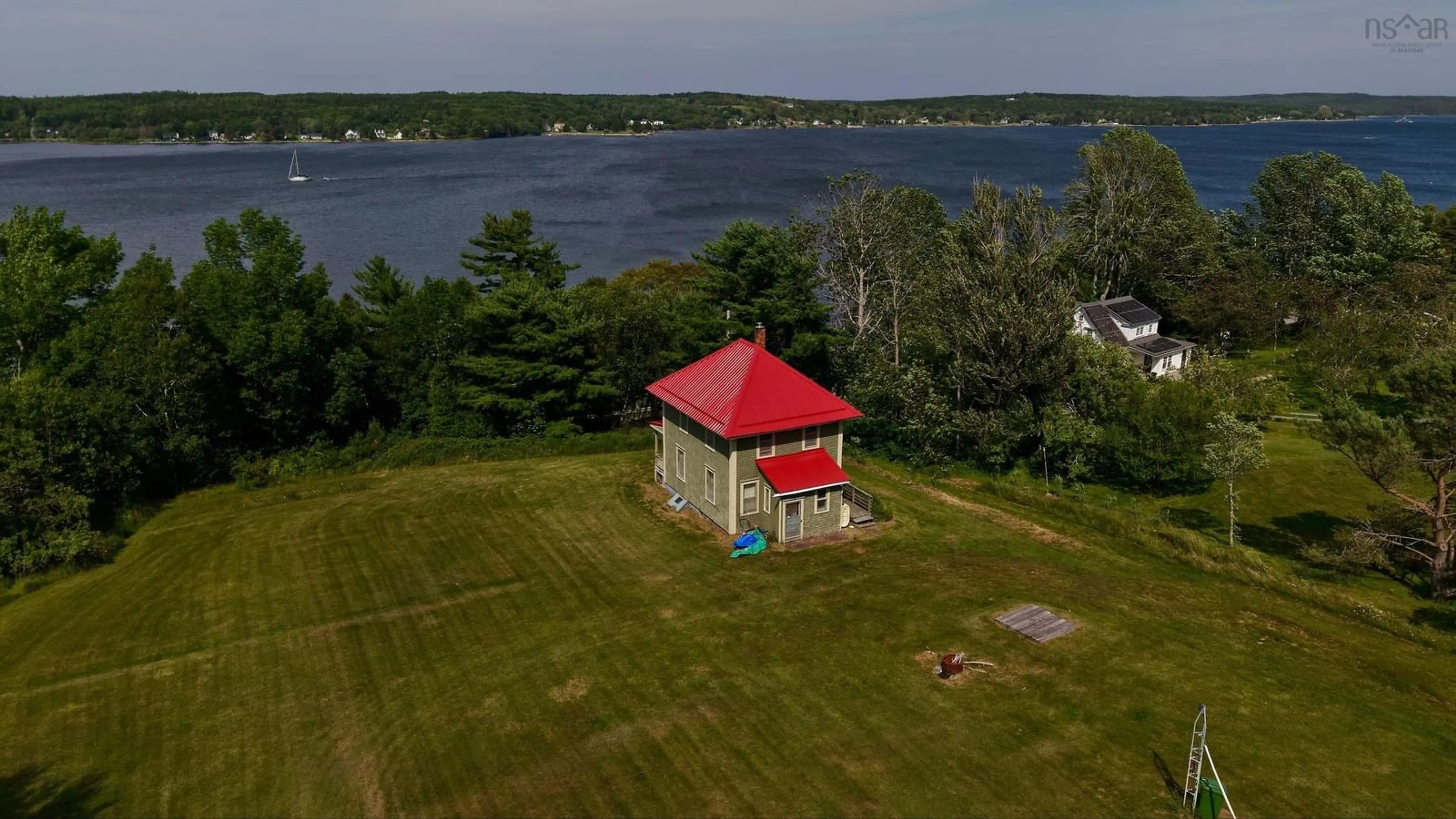 A pic from outside/outdoor area/front of a property/back of a property/a pic from drone, water/lake/river/ocean view for 110 Pentz Rd, Pentz Nova Scotia B0R 1G0