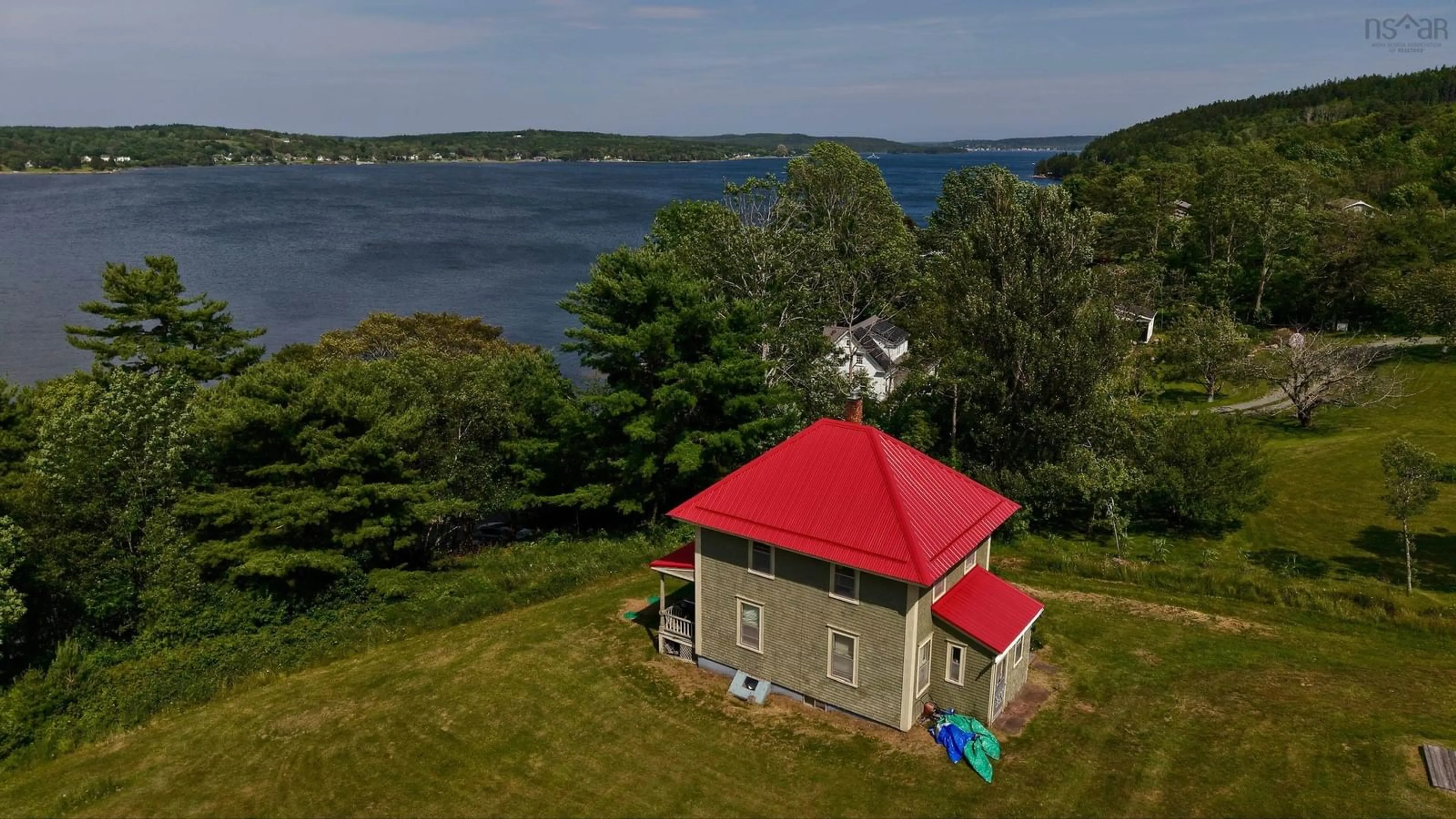 A pic from outside/outdoor area/front of a property/back of a property/a pic from drone, water/lake/river/ocean view for 110 Pentz Rd, Pentz Nova Scotia B0R 1G0