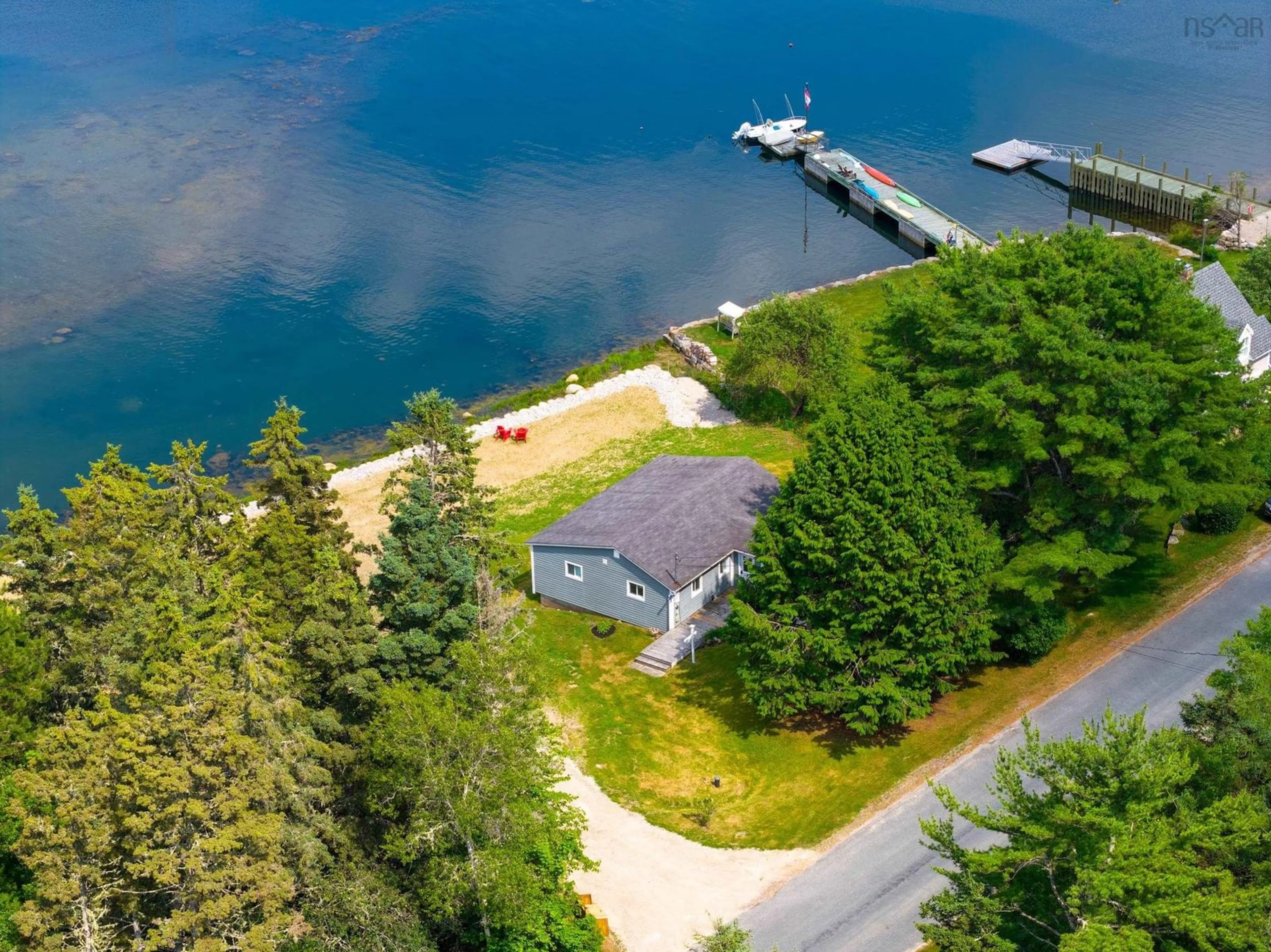 A pic from outside/outdoor area/front of a property/back of a property/a pic from drone, water/lake/river/ocean view for 147 Marriotts Cove Rd, Marriott's Cove Nova Scotia B0J 1J0
