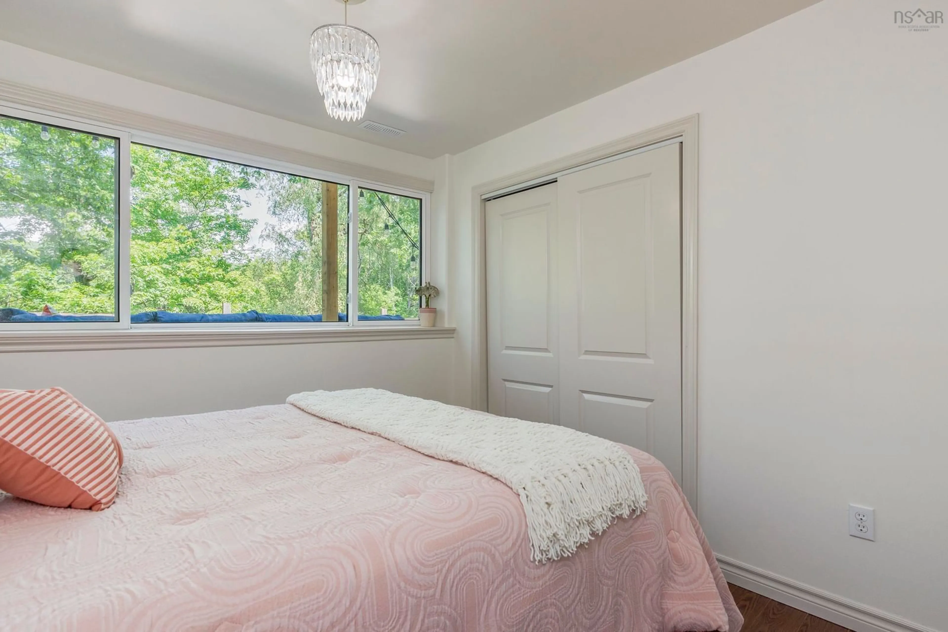 Bedroom with bed, wood/laminate floor for 7 Maple Dr, Dartmouth Nova Scotia B2X 1C1