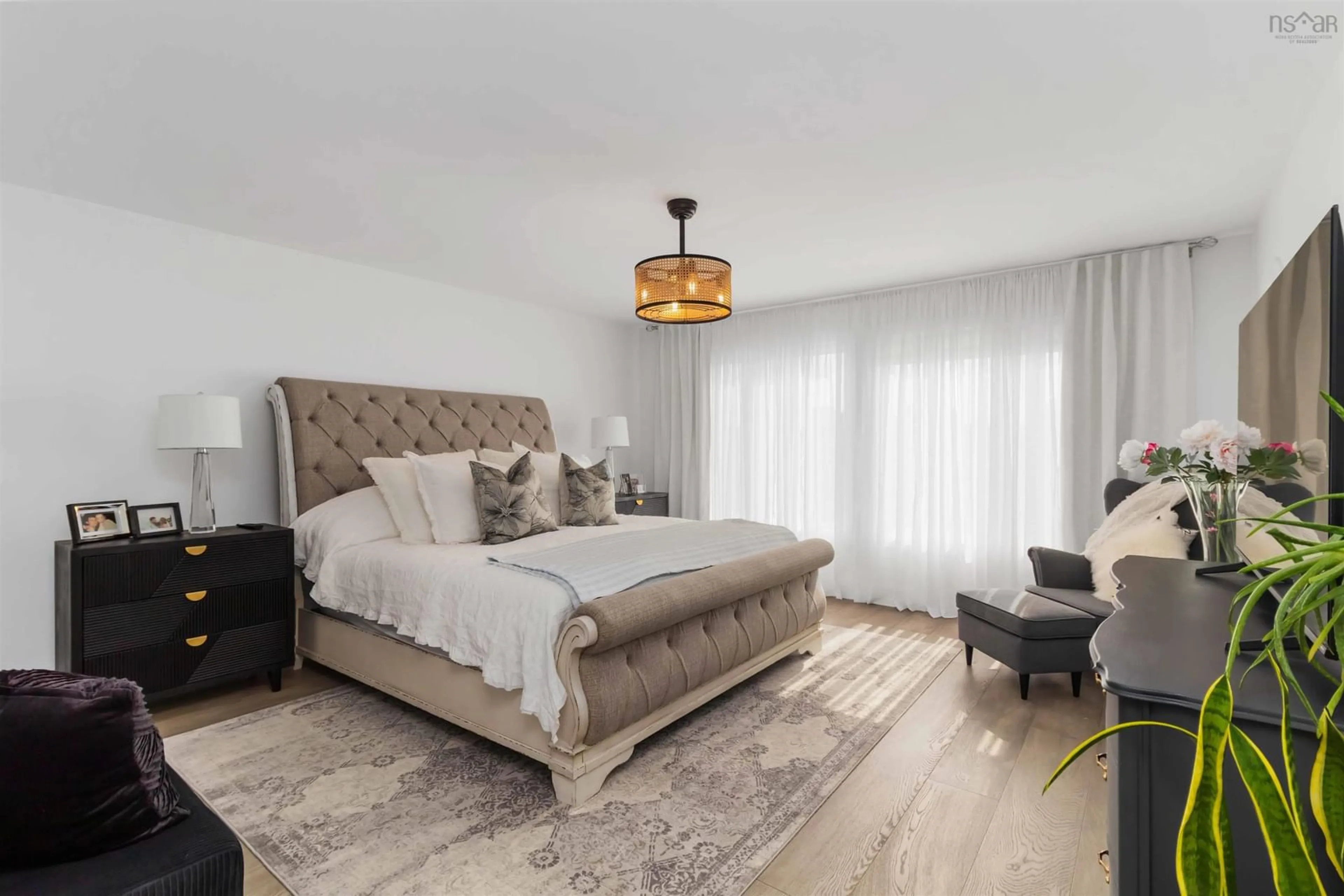 Bedroom with bed, wood/laminate floor for 1578 John Brackett Dr, Herring Cove Nova Scotia B3V 1G8