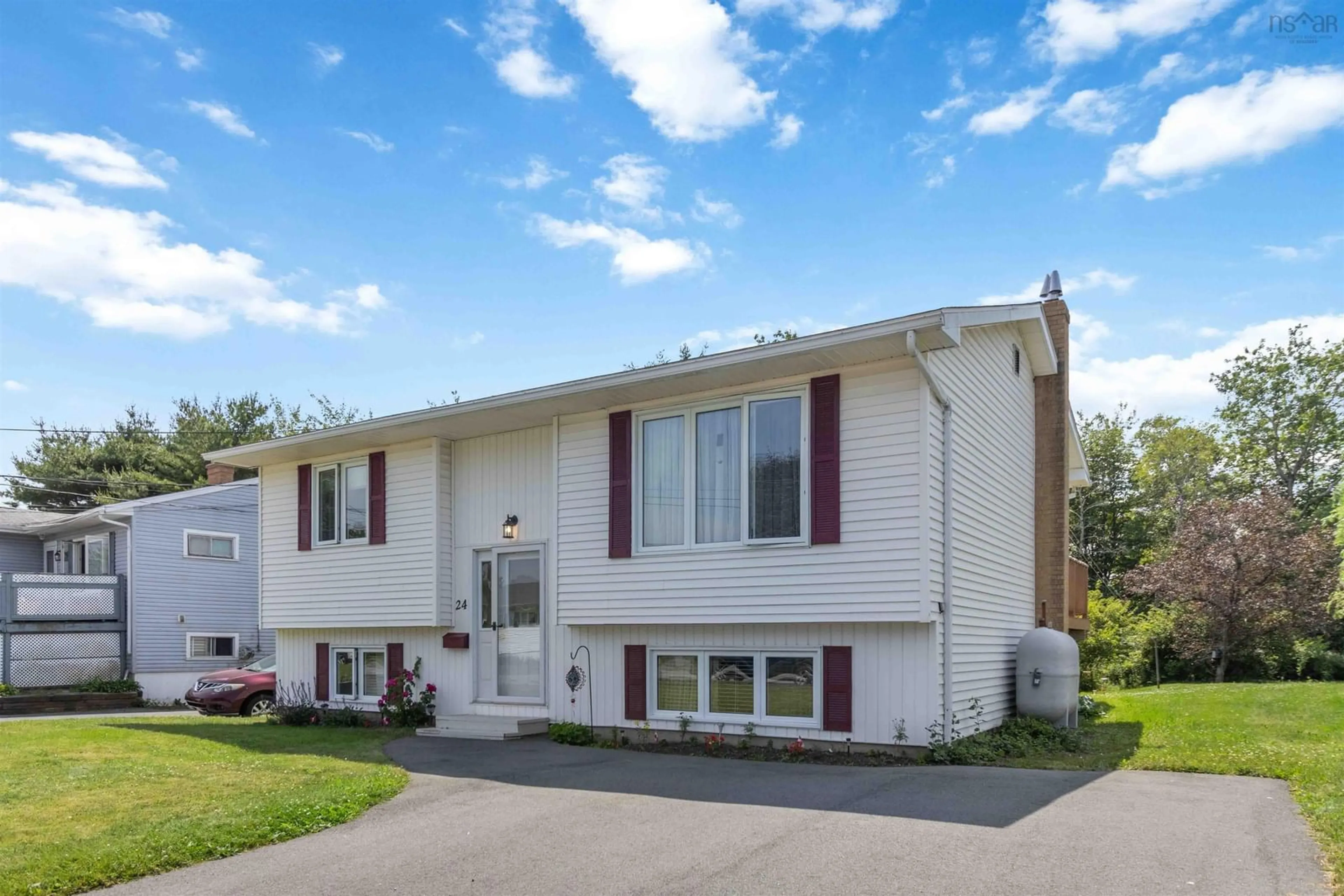Home with vinyl exterior material, street for 24 Barbara Dr, Dartmouth Nova Scotia B2W 3N6