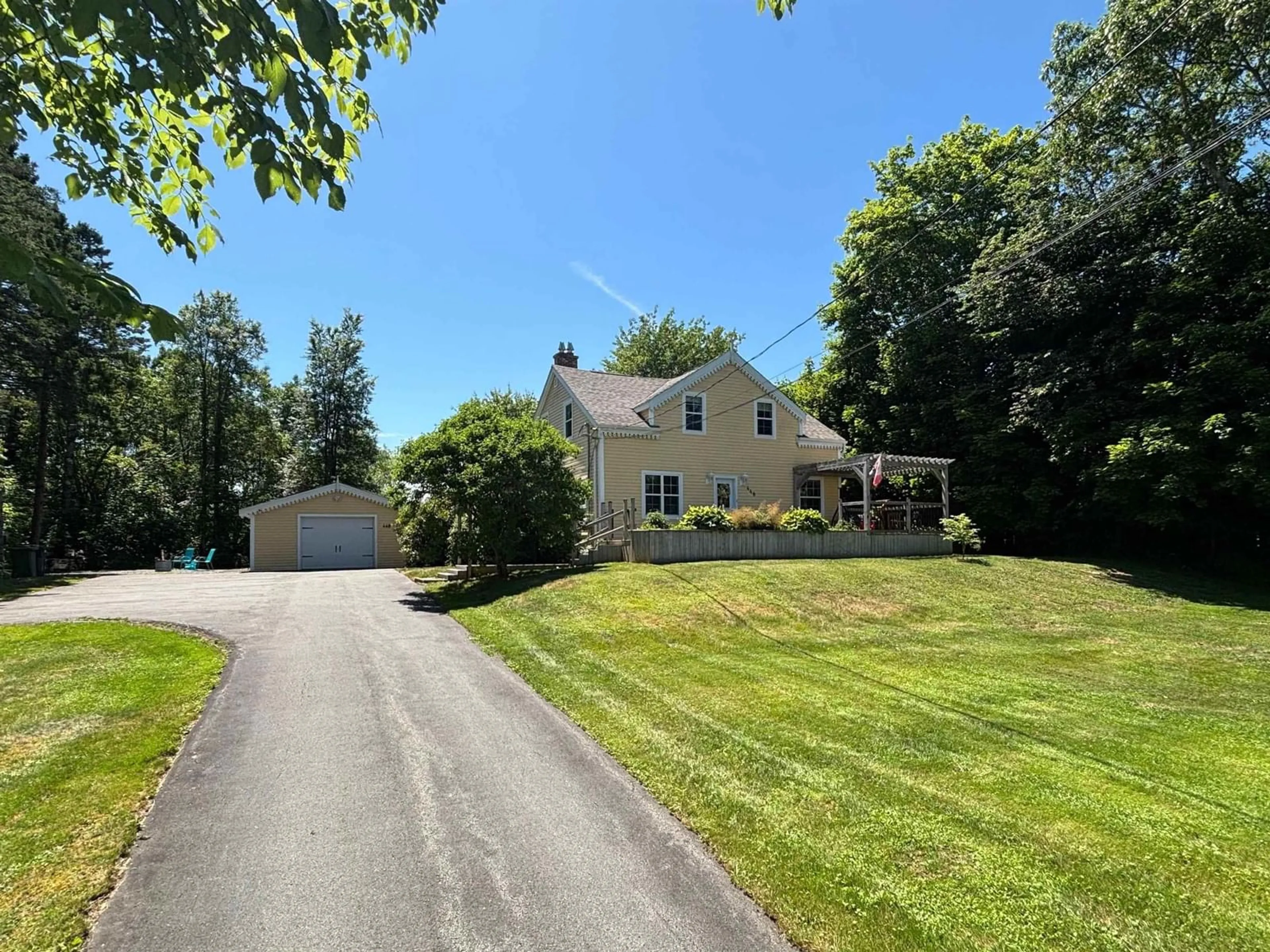 A pic from outside/outdoor area/front of a property/back of a property/a pic from drone, street for 448 Old Sackville Rd, Lower Sackville Nova Scotia B4C 2J9
