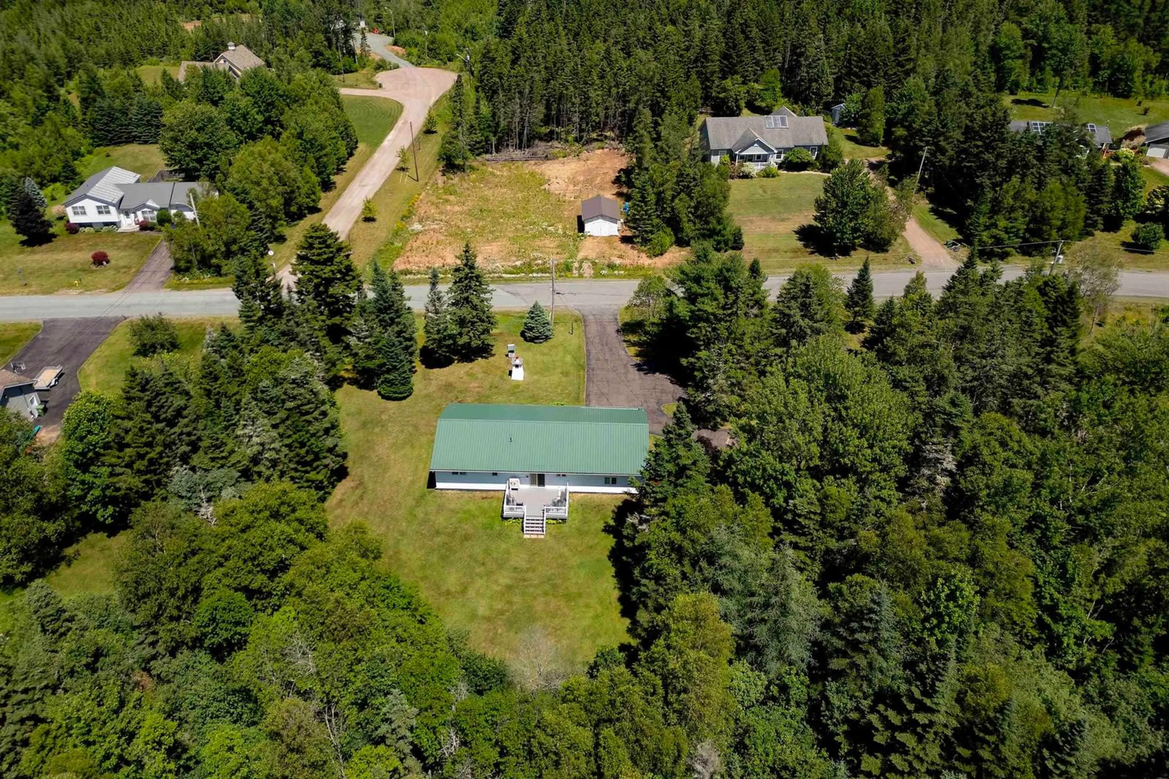A pic from outside/outdoor area/front of a property/back of a property/a pic from drone, forest/trees view for 174 Riverbend Dr, Brookdale Nova Scotia B4H 3Y4