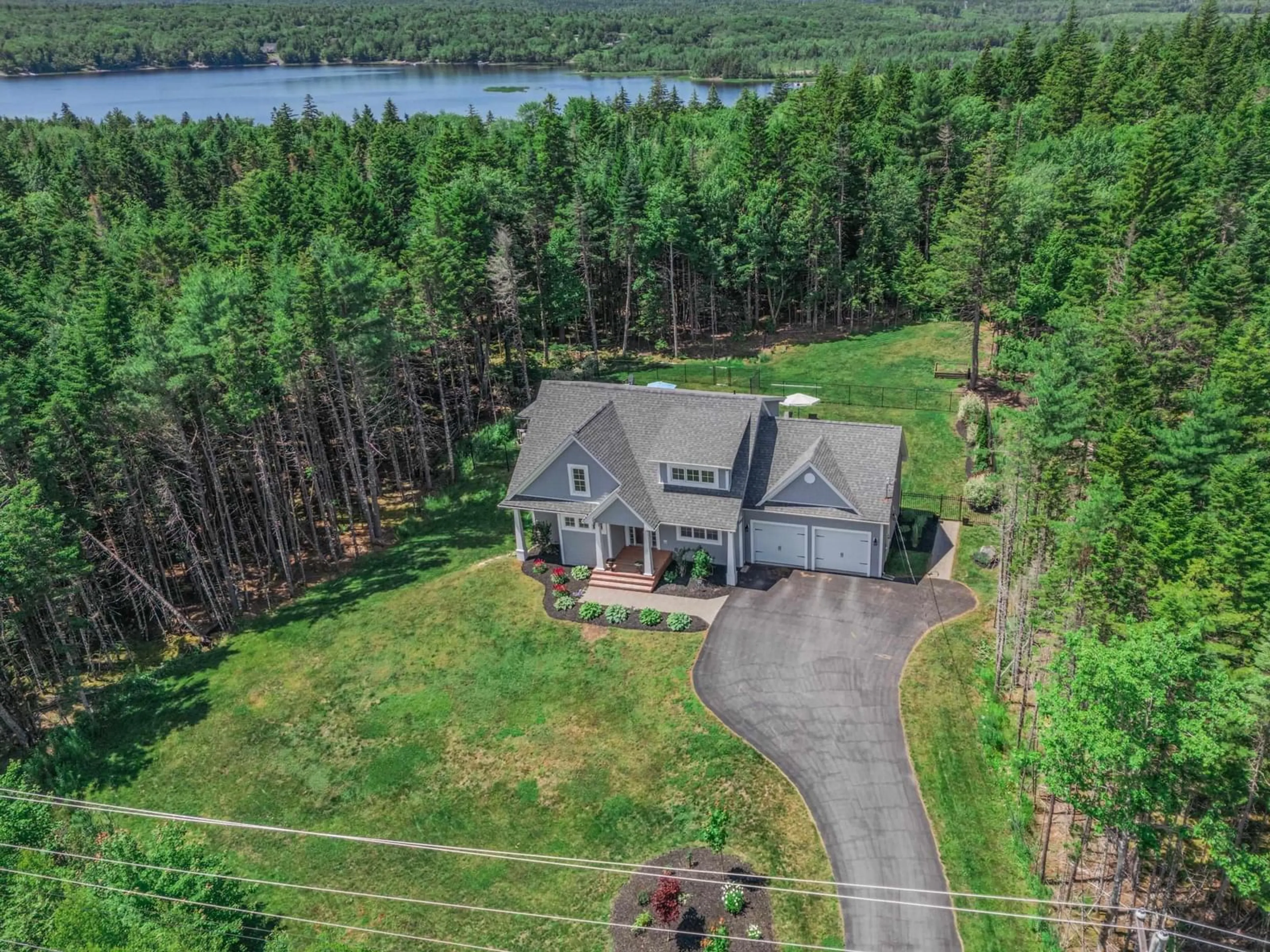 A pic from outside/outdoor area/front of a property/back of a property/a pic from drone, water/lake/river/ocean view for 130 Gaspereau Run, Middle Sackville Nova Scotia B4E 0R4