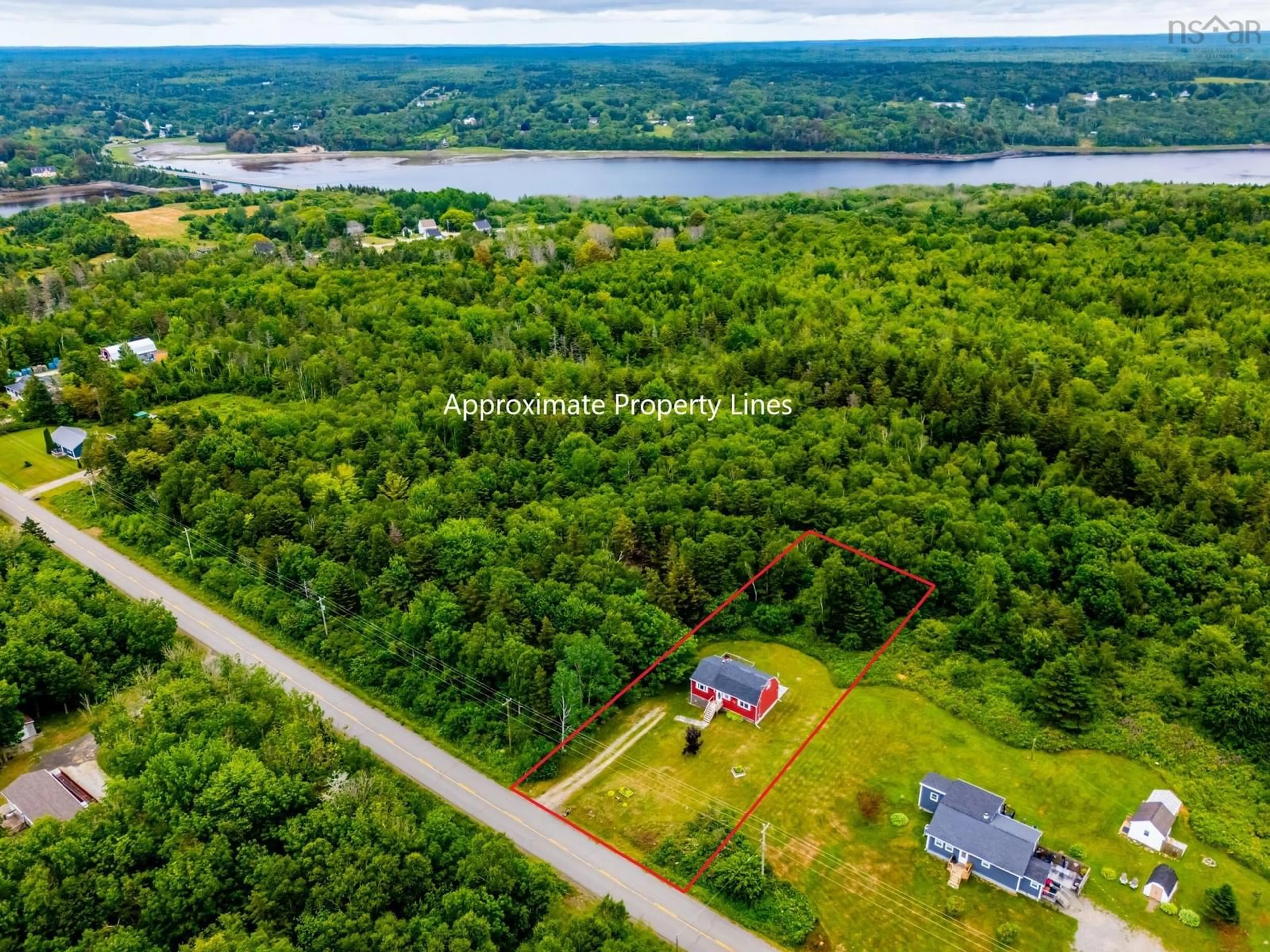A pic from outside/outdoor area/front of a property/back of a property/a pic from drone, water/lake/river/ocean view for 596 New Edinburgh Road, New Edinburgh Nova Scotia B0W 3T0