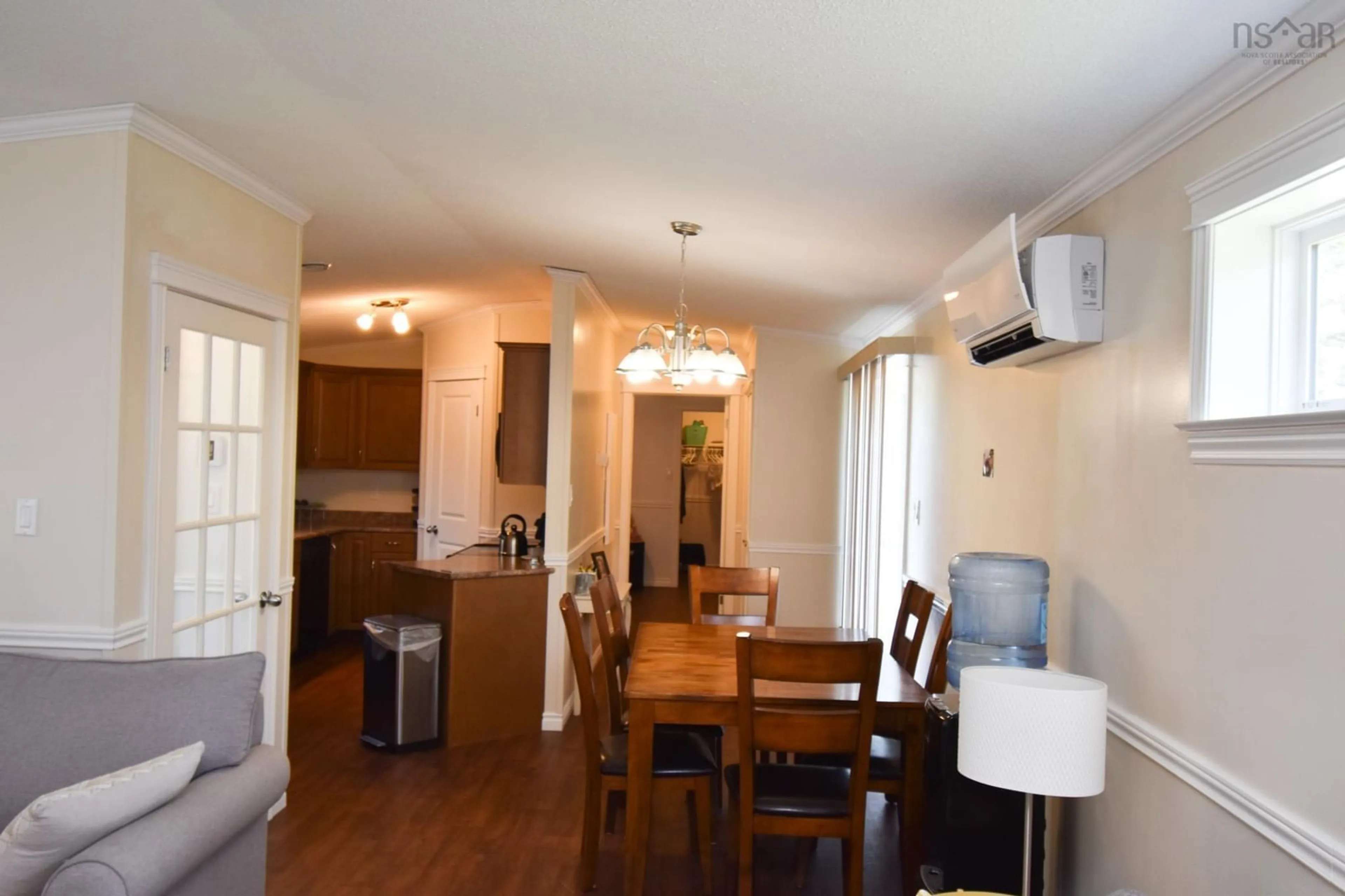 Dining room, wood/laminate floor for 1401 Pictou Rd, East Mountain Nova Scotia B6L 2Y7