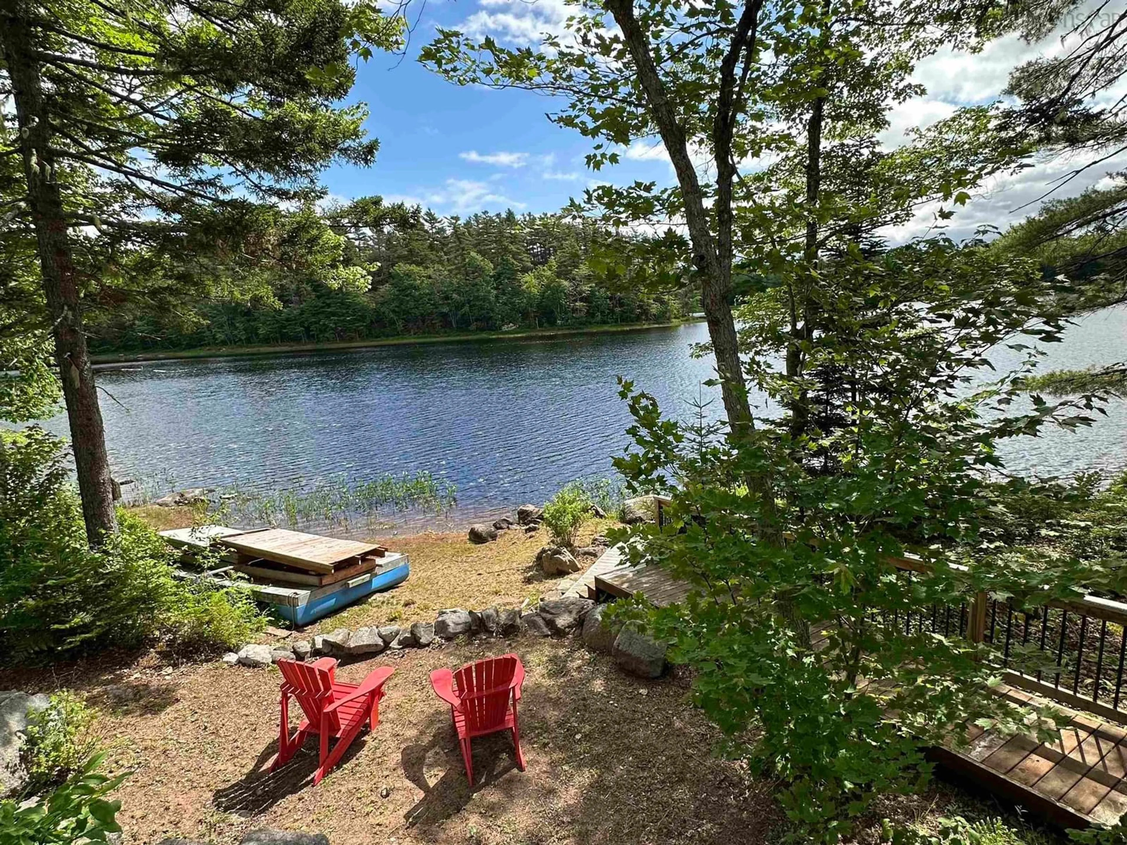 Patio, water/lake/river/ocean view for 68 Village Path Rd, Vaughan Nova Scotia B0N 2T0