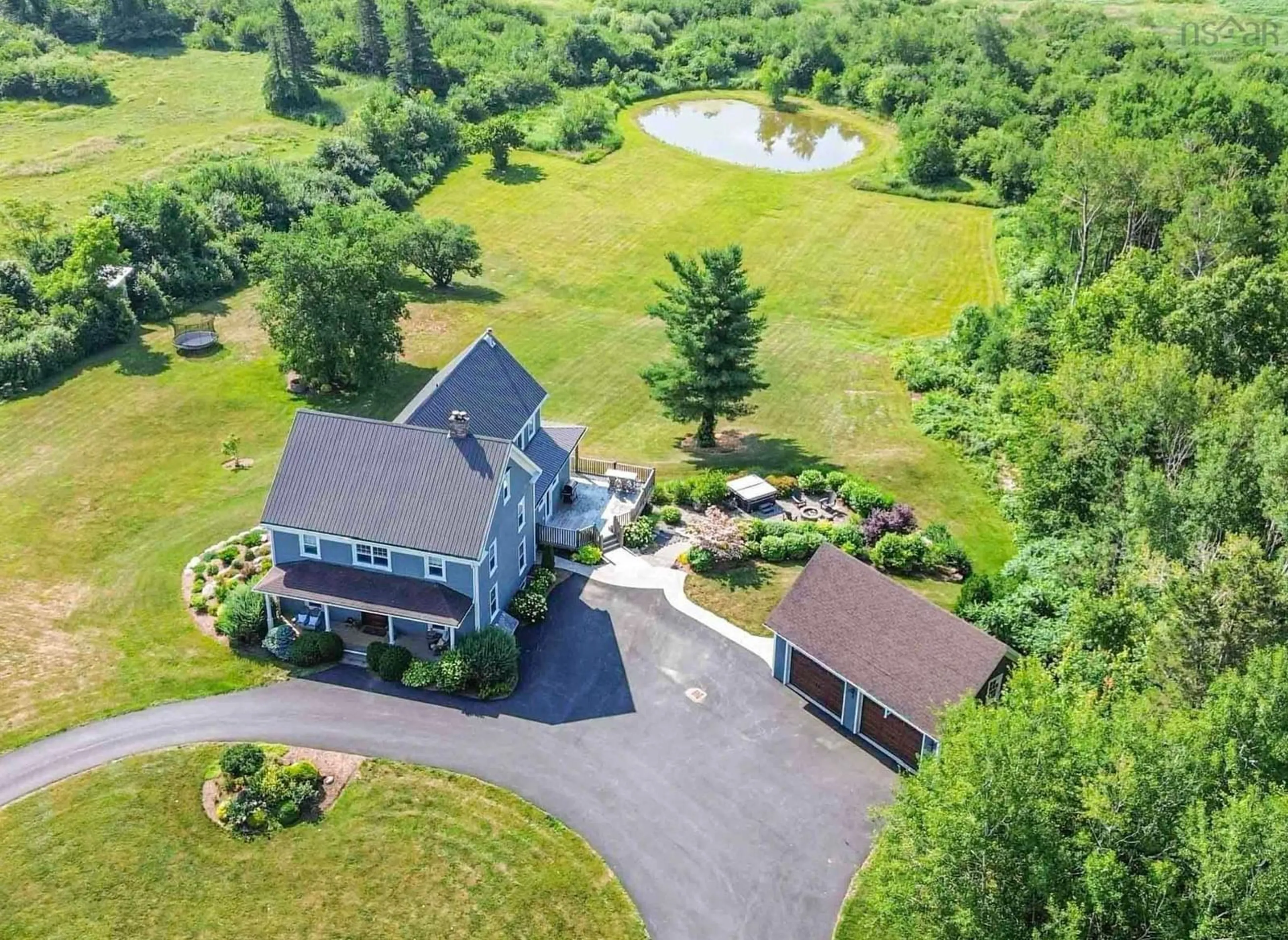 A pic from outside/outdoor area/front of a property/back of a property/a pic from drone, water/lake/river/ocean view for 7770 Highway 221, Centreville Nova Scotia B4P 1B8