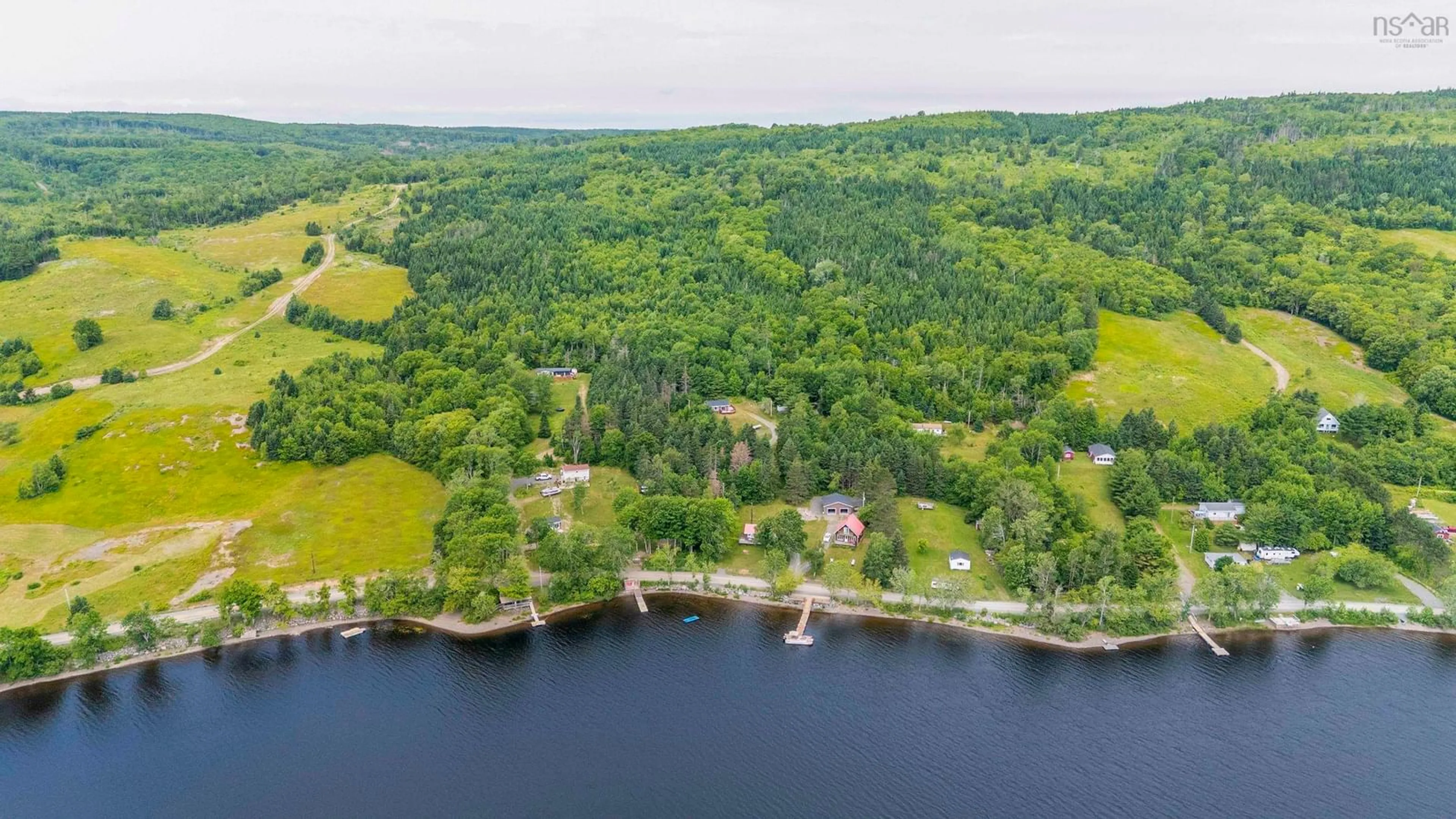A pic from outside/outdoor area/front of a property/back of a property/a pic from drone, water/lake/river/ocean view for 33 Shine Dr, Lochaber Nova Scotia B2G 2L3