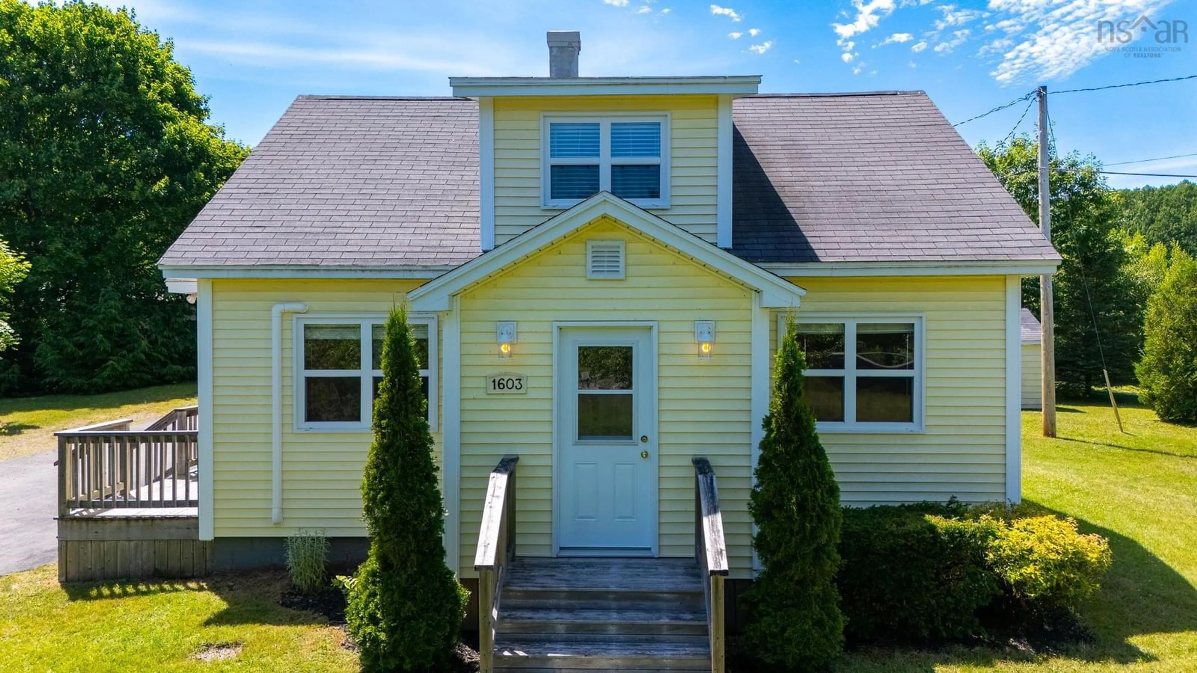 Home with vinyl exterior material, street for 1603 359 Hwy, Steam Mill Nova Scotia B0P 1J0