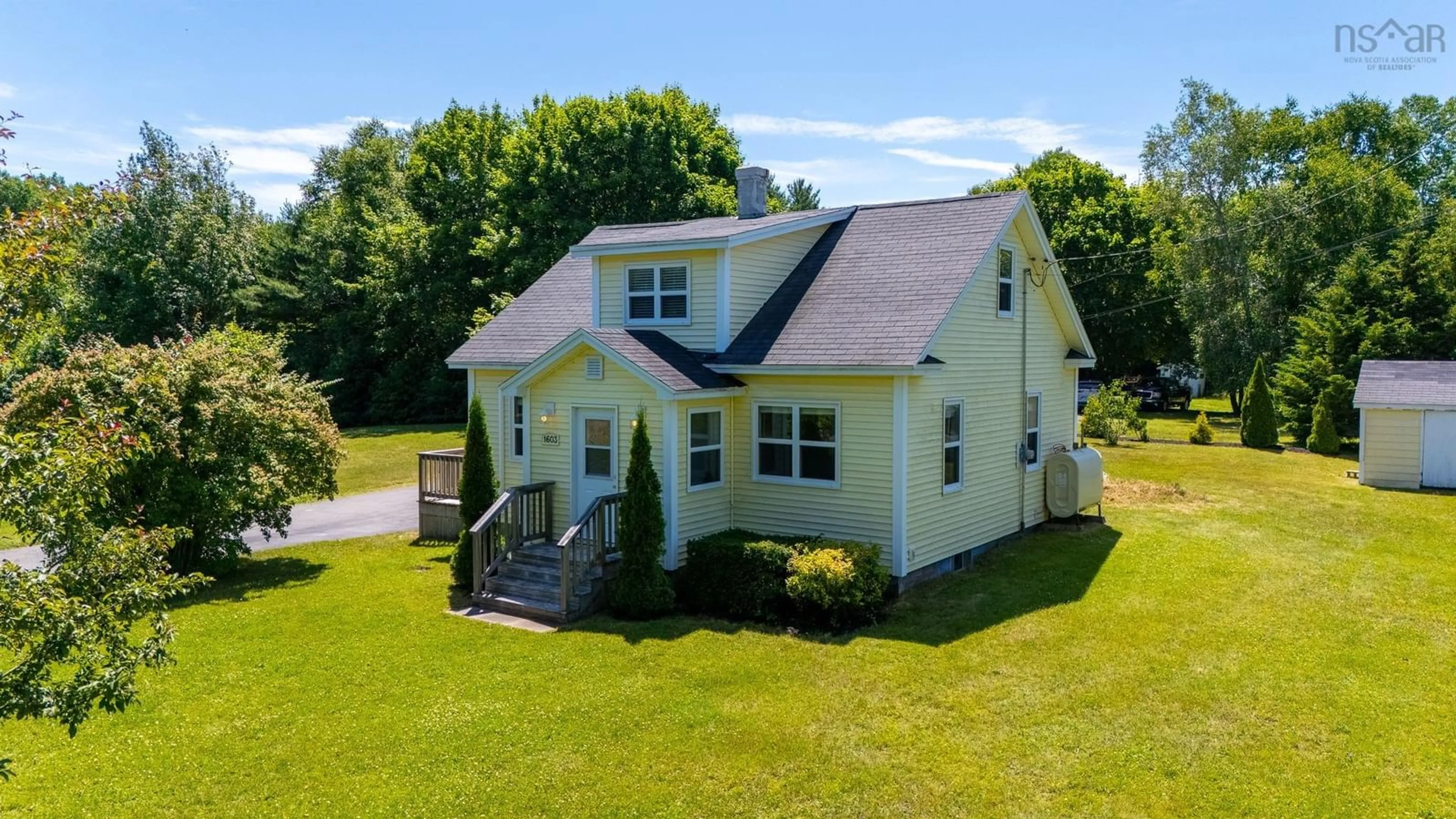 A pic from outside/outdoor area/front of a property/back of a property/a pic from drone, building for 1603 359 Hwy, Steam Mill Nova Scotia B0P 1J0