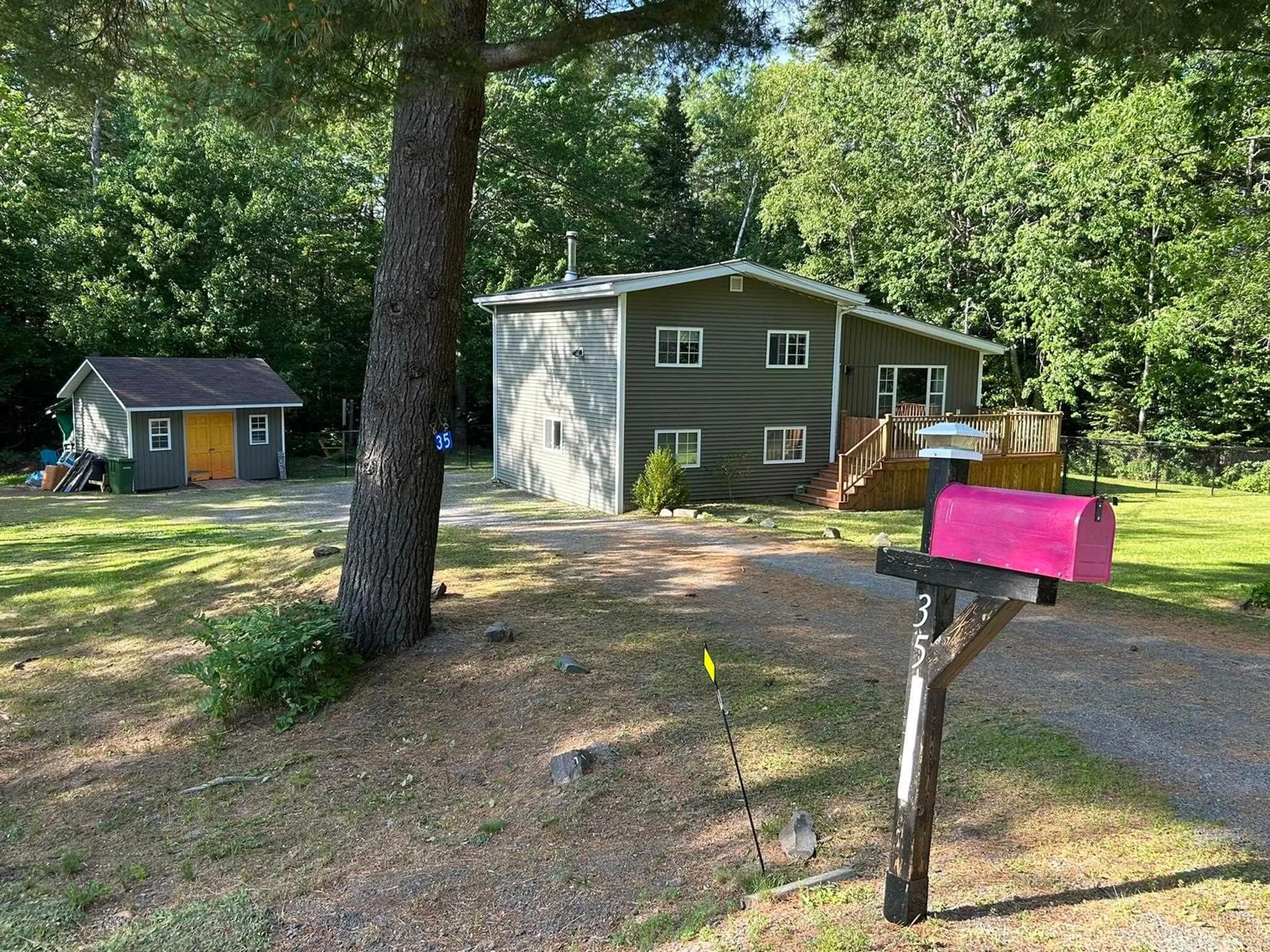 A pic from outside/outdoor area/front of a property/back of a property/a pic from drone, street for 35 Lawrence Rd, Windermere Nova Scotia B0P 1E0