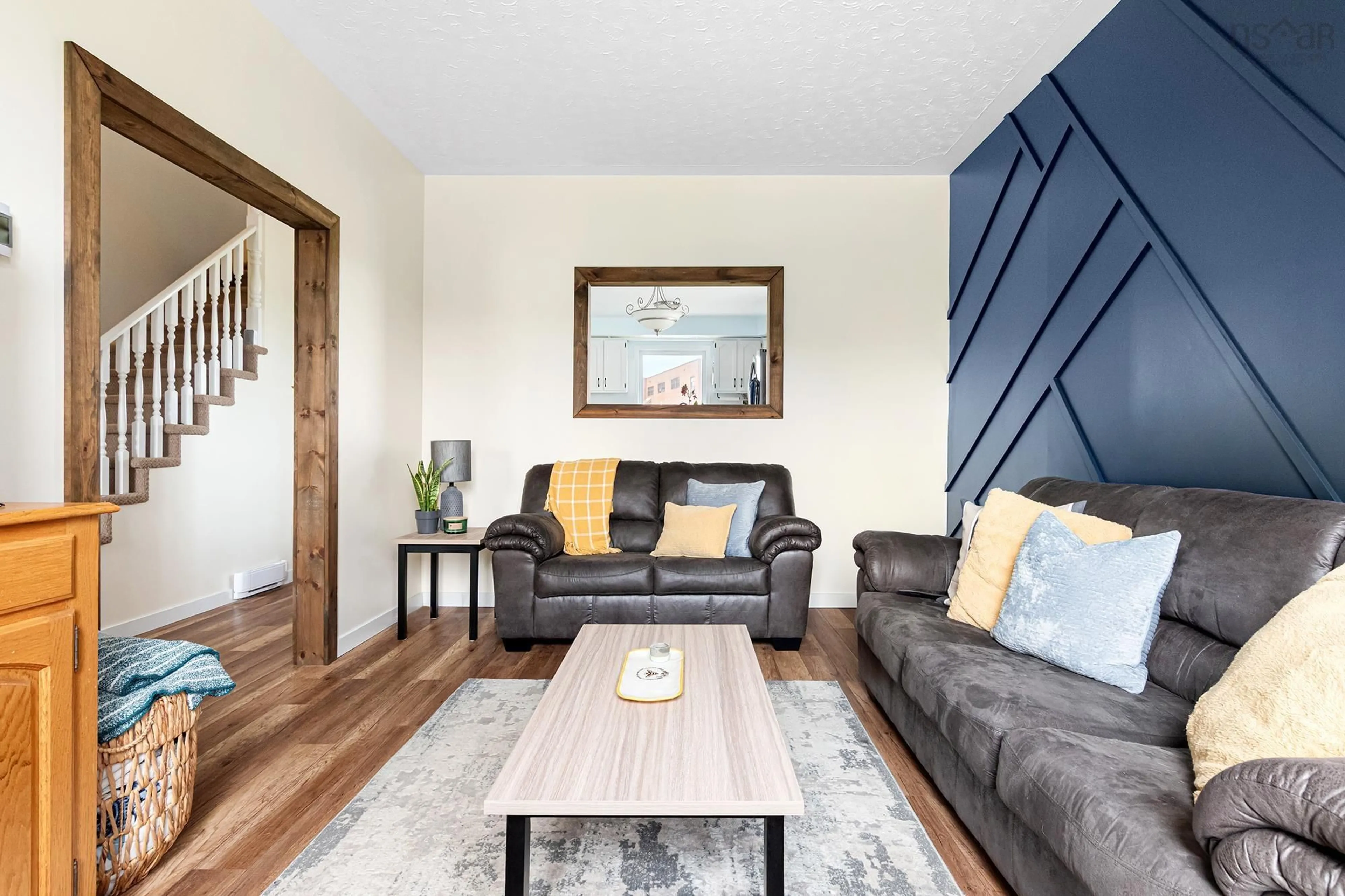 Living room with furniture, wood/laminate floor for 40 Ainslie Cres, Eastern Passage Nova Scotia B3G 1G7