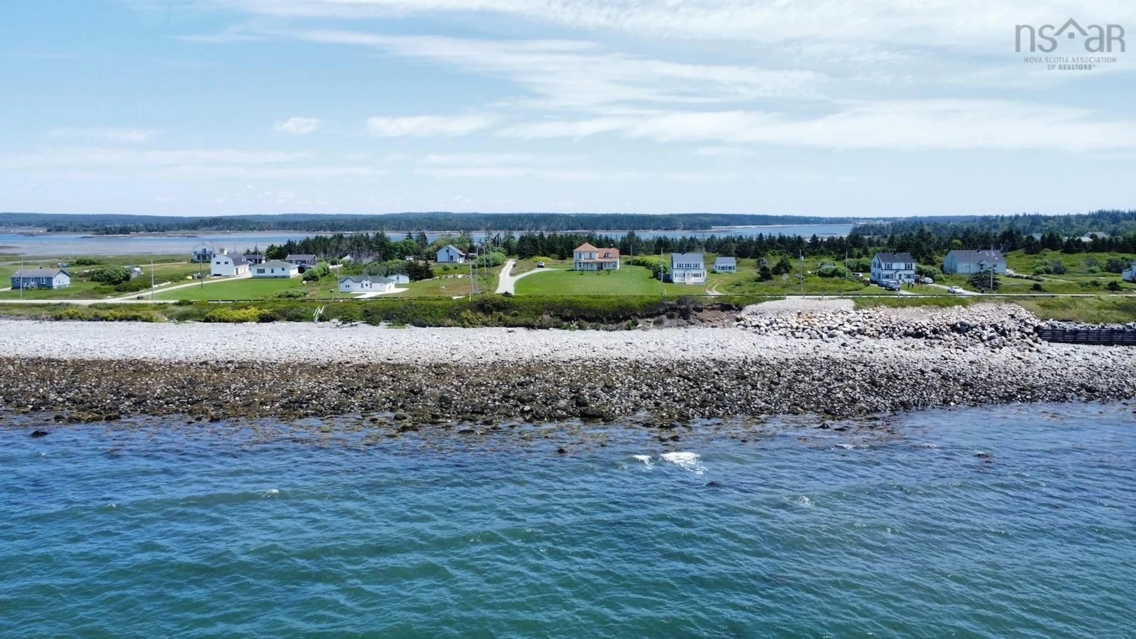 A pic from outside/outdoor area/front of a property/back of a property/a pic from drone, water/lake/river/ocean view for 12 Ripine Lane, Pinkneys Point Nova Scotia B0W 1B0