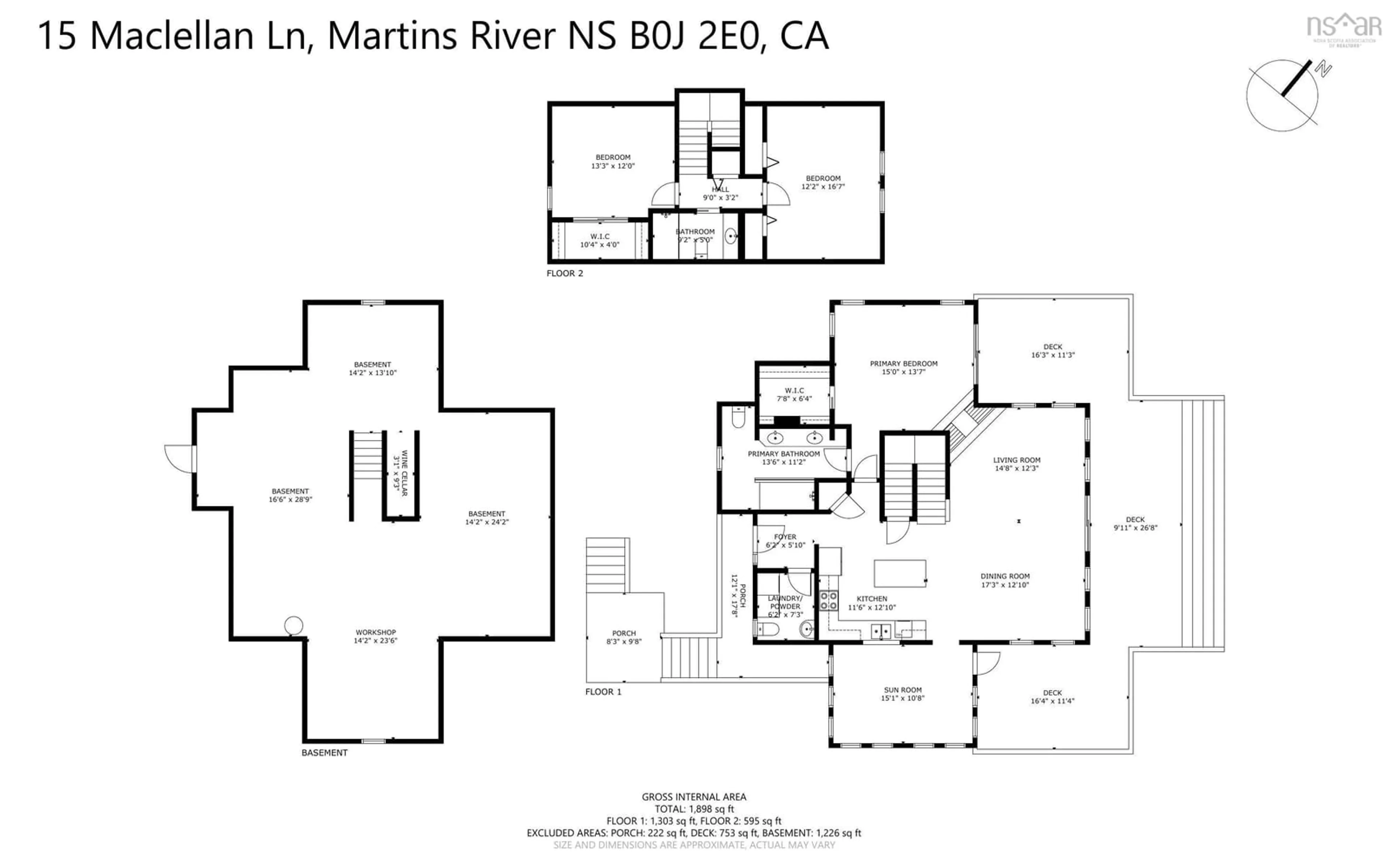 Floor plan for 15 Maclellan Lane, Martins River Nova Scotia B0J 2E0