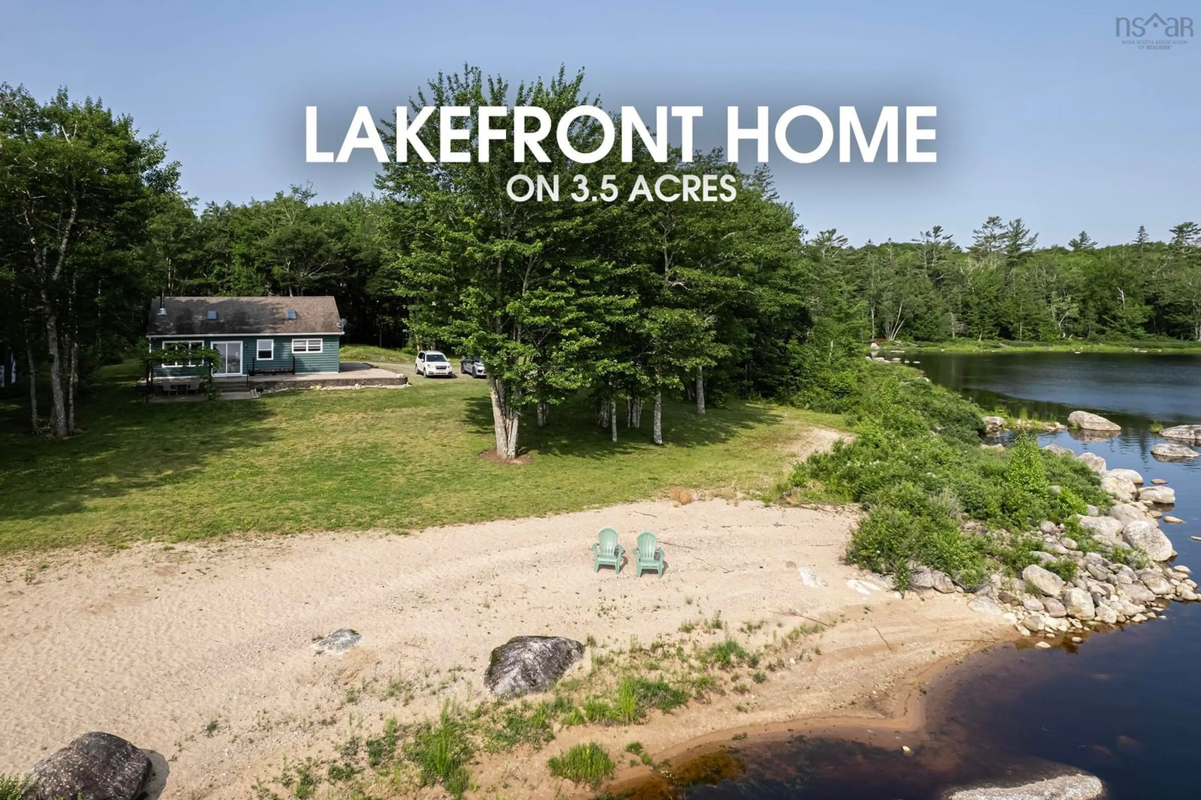 A pic from outside/outdoor area/front of a property/back of a property/a pic from drone, water/lake/river/ocean view for 4464 Old Liverpool Rd, Big Molly Upsim Lake Nova Scotia B0S 1P0