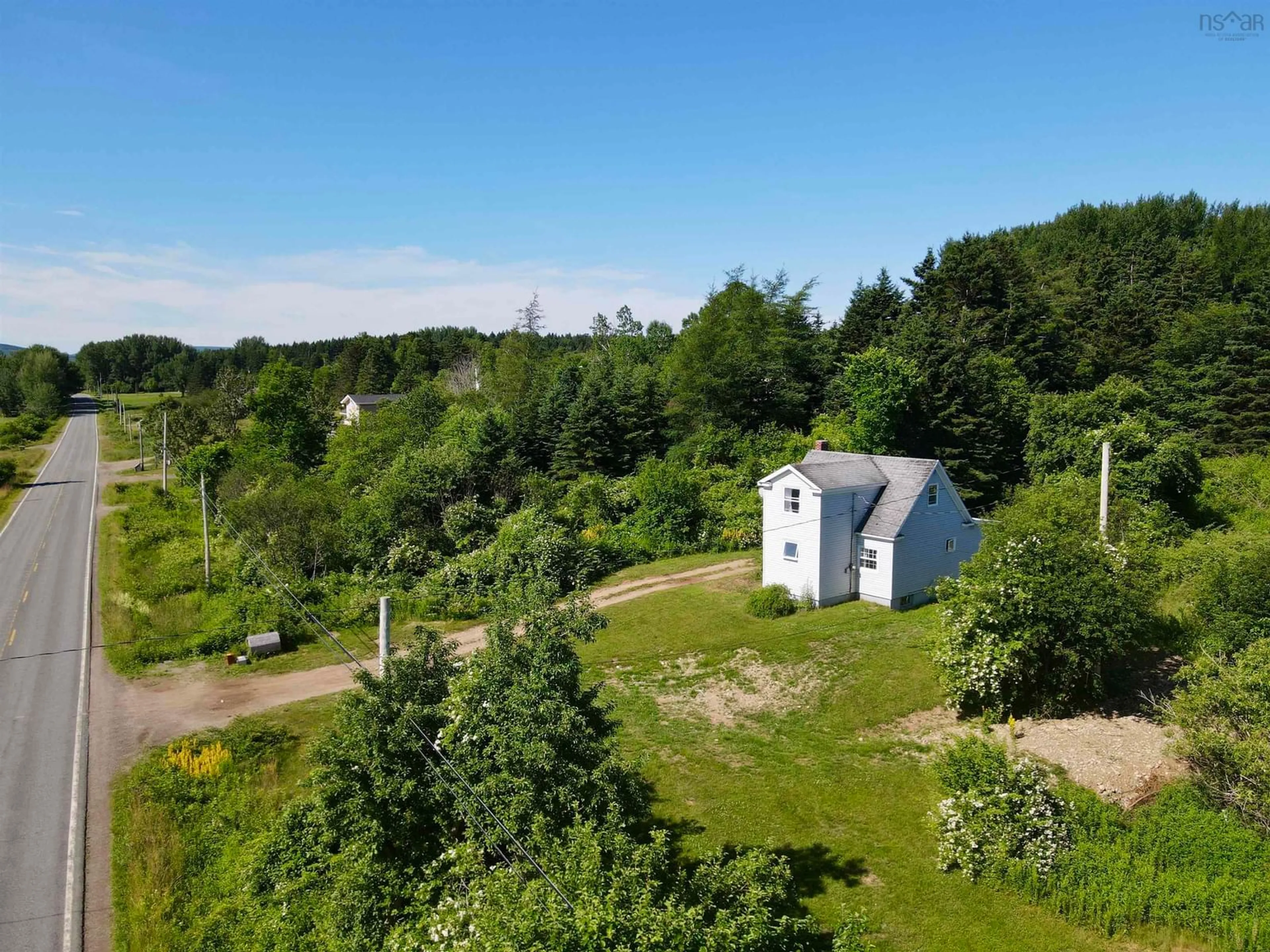 A pic from outside/outdoor area/front of a property/back of a property/a pic from drone, forest/trees view for 8269 Cabot Trail, Margaree Forks Nova Scotia B0E 2A0