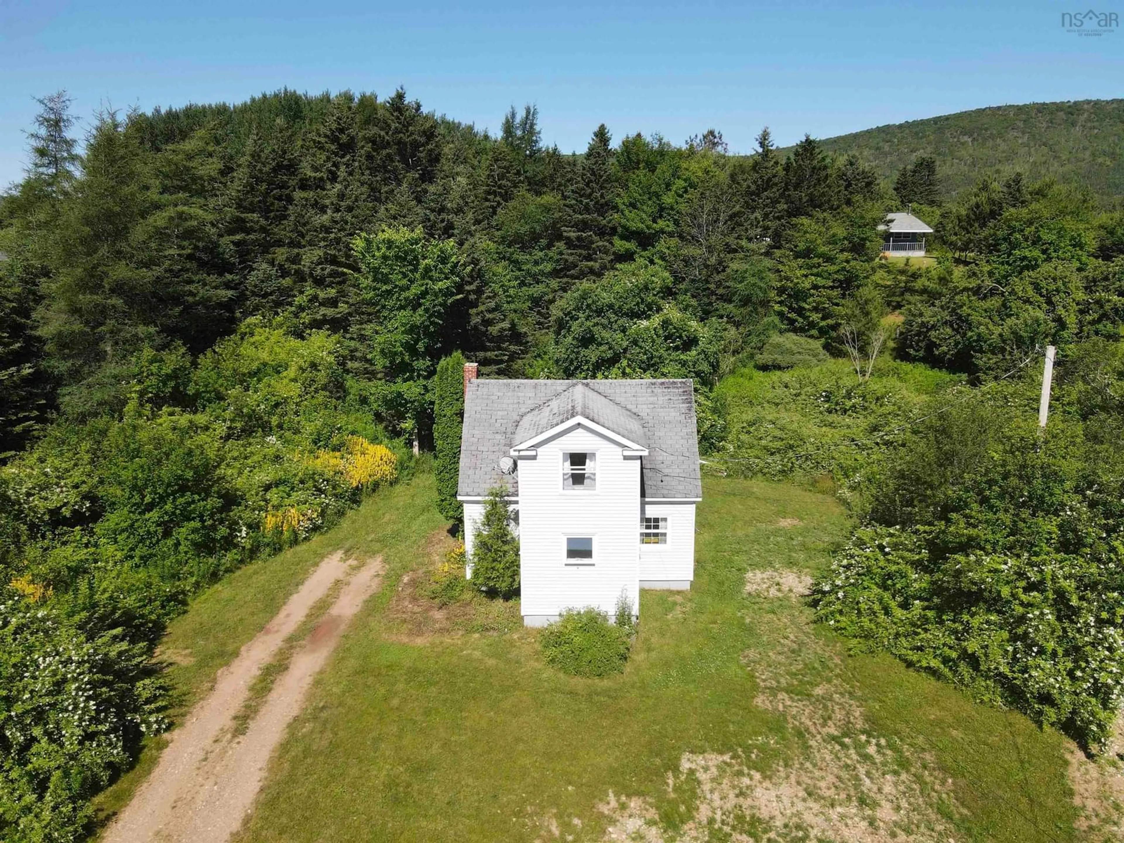 A pic from outside/outdoor area/front of a property/back of a property/a pic from drone, unknown for 8269 Cabot Trail, Margaree Forks Nova Scotia B0E 2A0